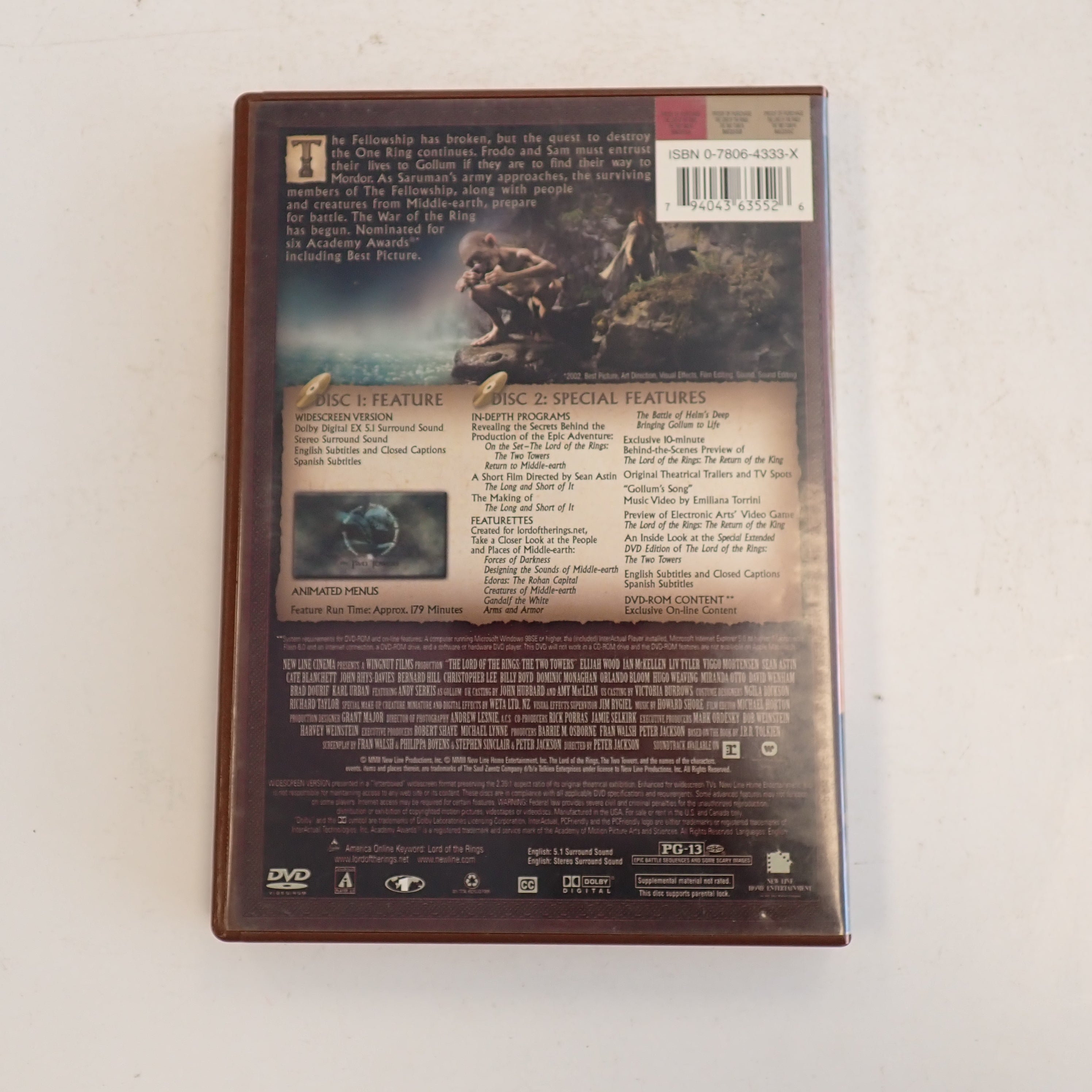 Lord of the Rings The Two Towers - DVD