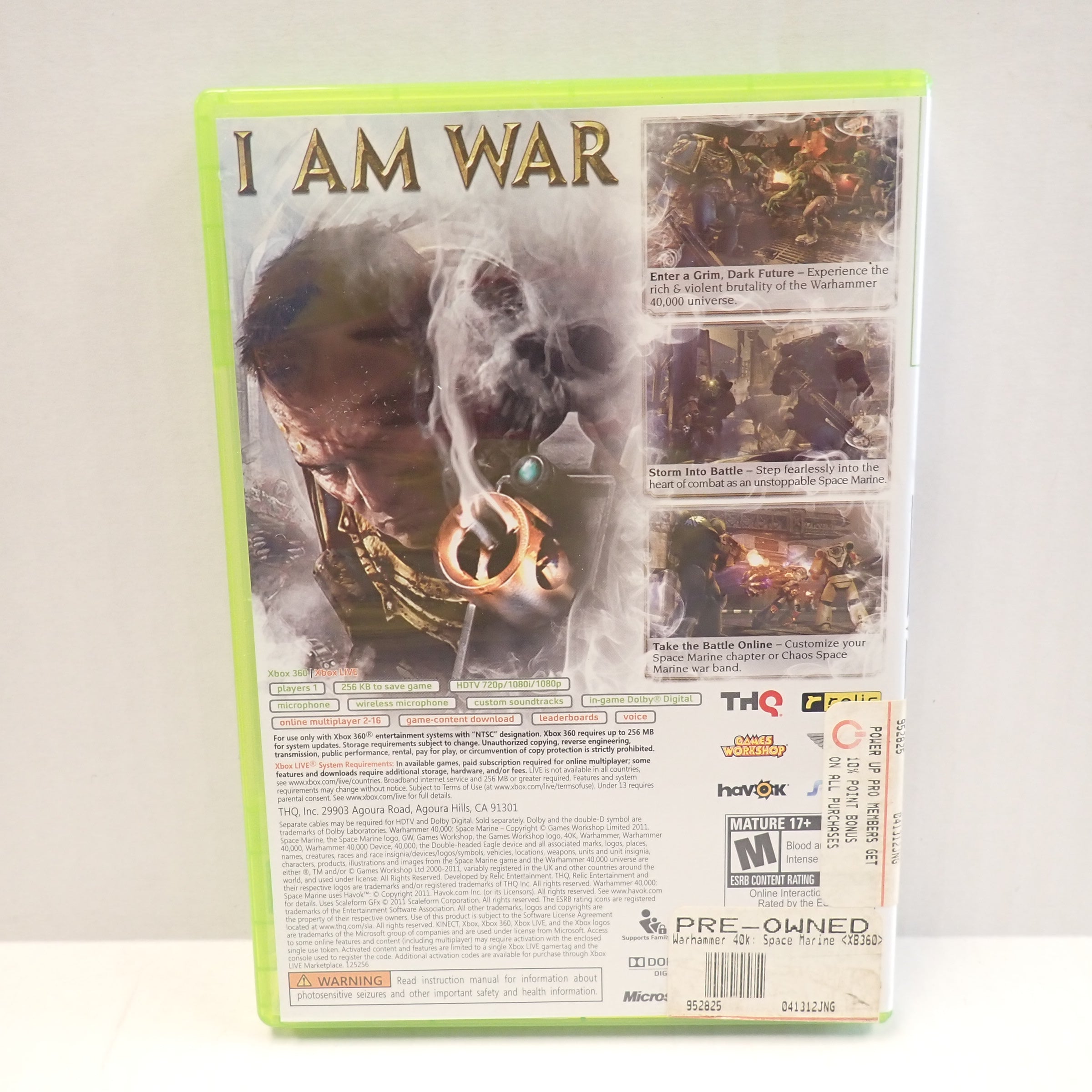 Warhammer 40,000 Space Marine - Xbox 360