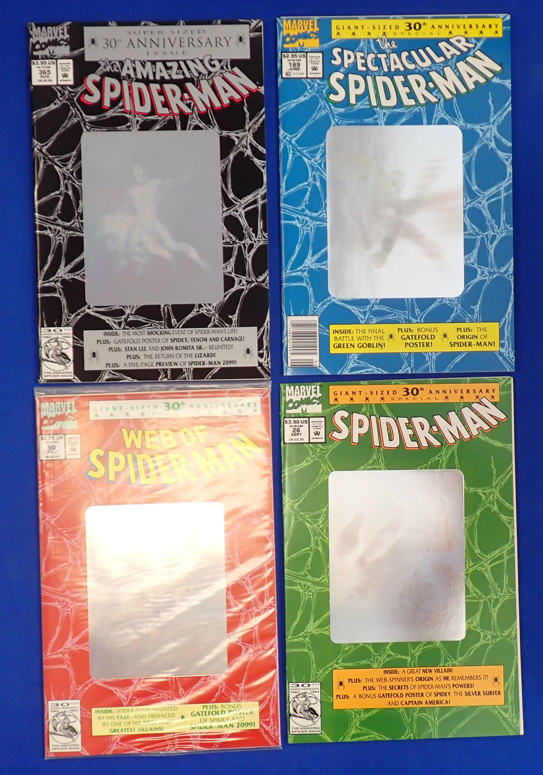 Spider-Man 30th Anniversary Complete Set Holographic Covers (1992) High Grade