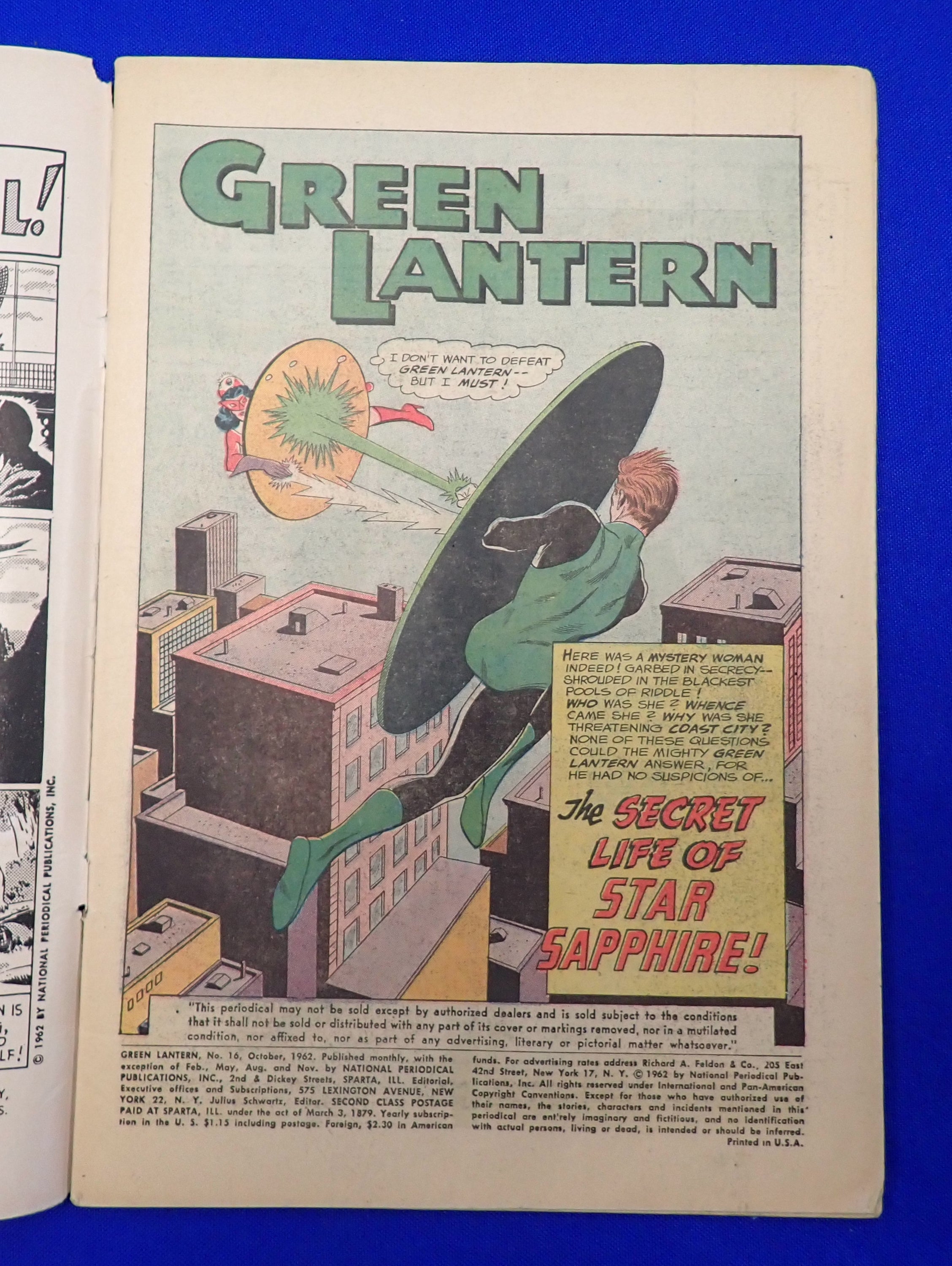 Green Lantern #16 (1962) - VG+ (4.5) - 1st Star Sapphire