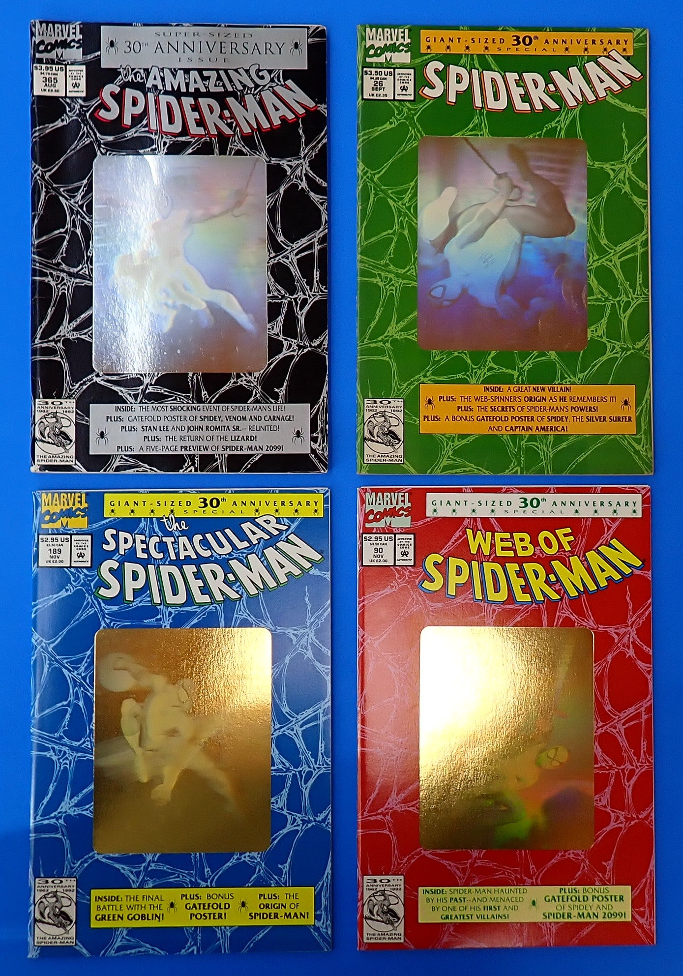 Spider-Man 30th Anniversary Hologram Cover Set (1992) - FN/VF (7.0)