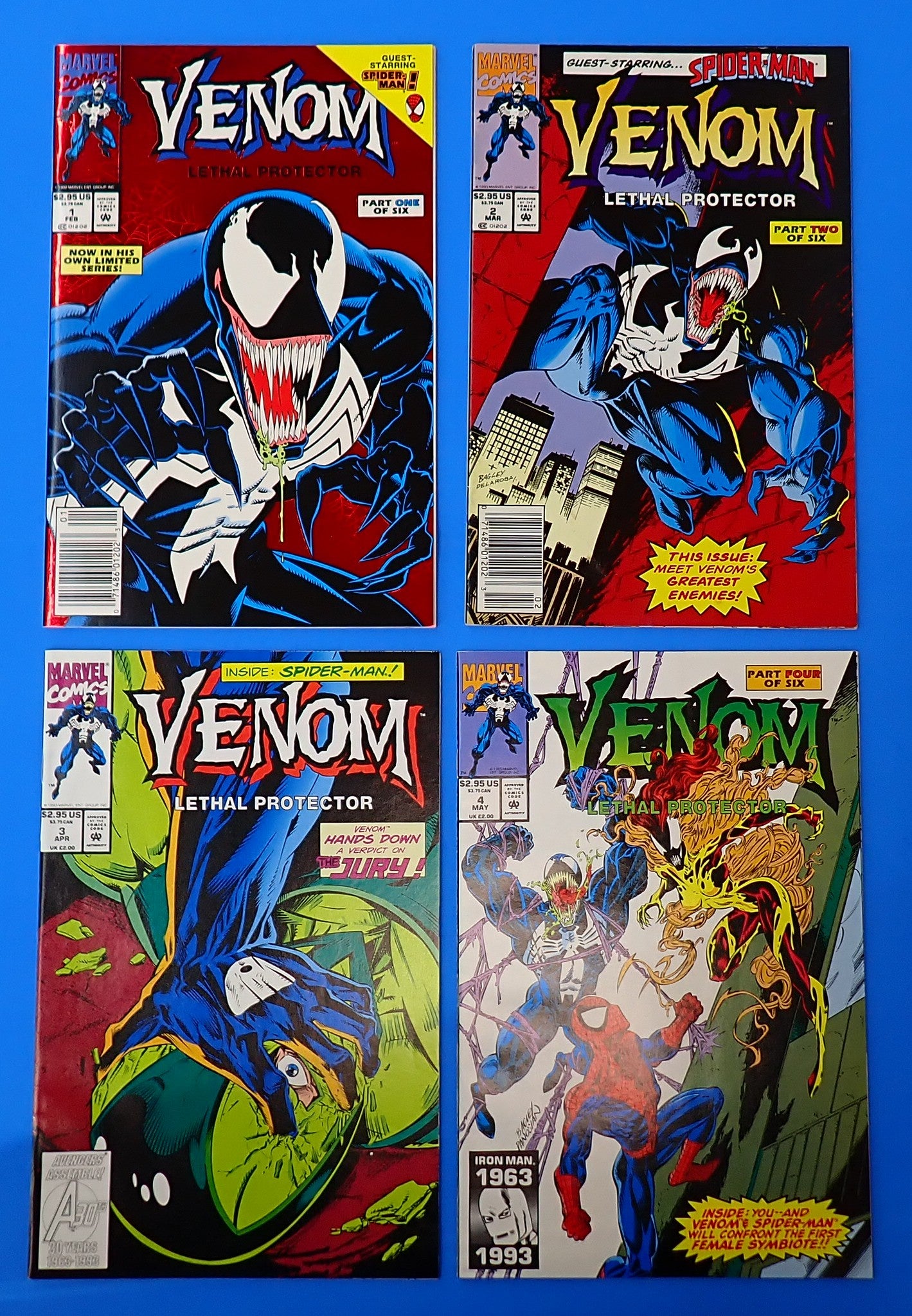Venom Lethal Protector #1-6 Full (1993) - VF+ (8.0) - First solo series featuring Venom