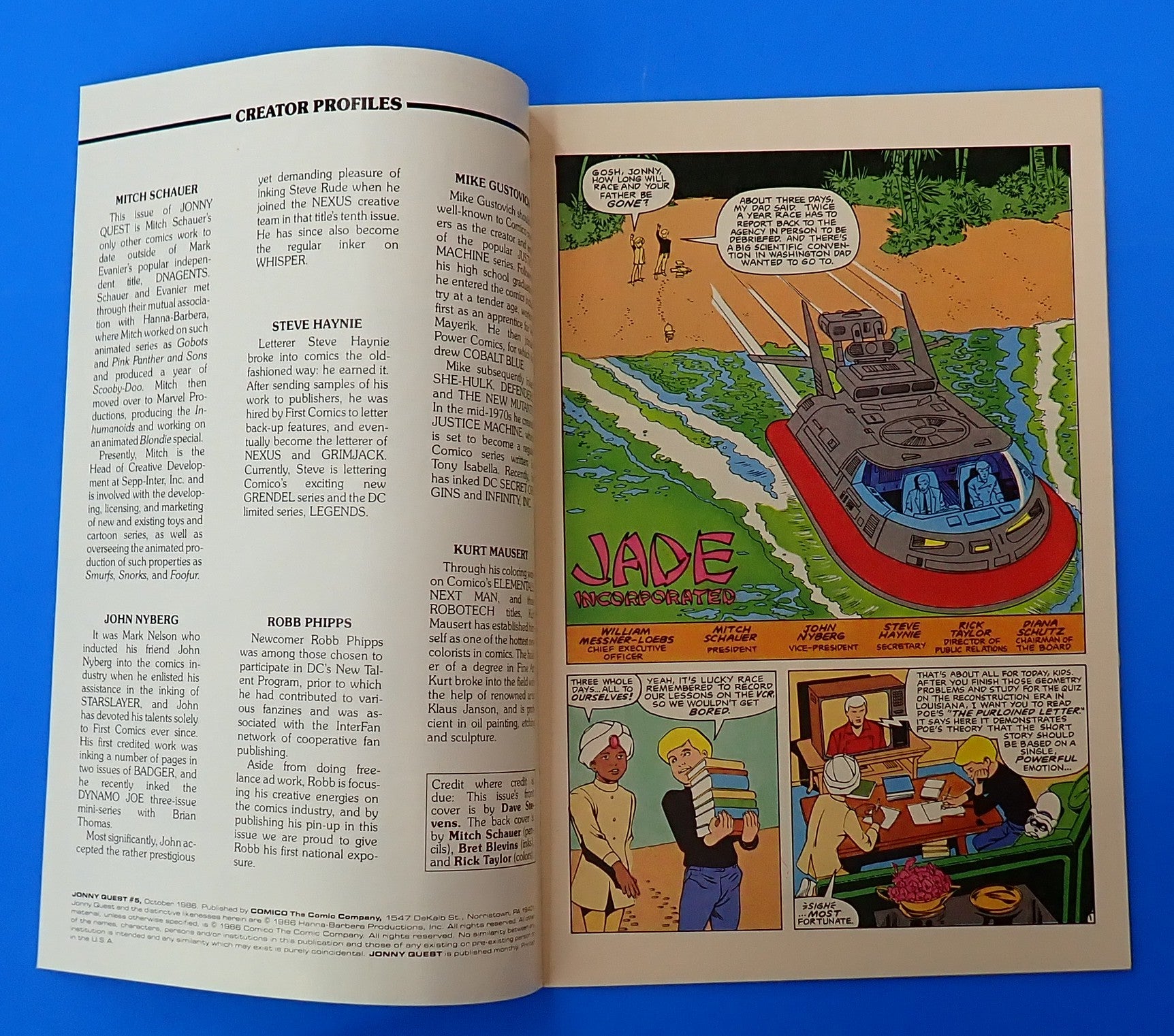 Jonny Quest #5 (1986) - NM- (9.2) - Cover art by Dave Stevens featuring Jezebel Jade