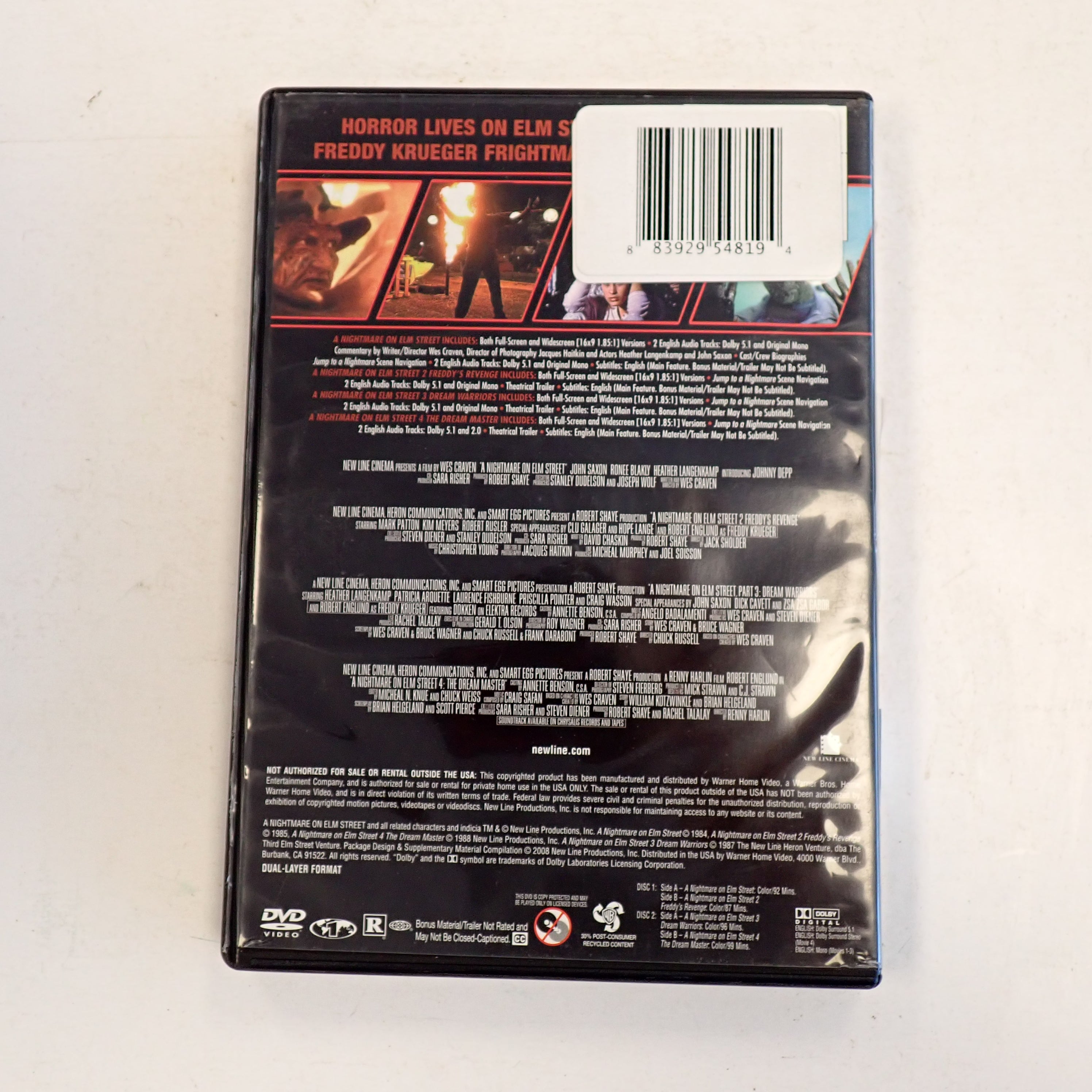 4 Film Favorites: A Nightmare on Elm Street 1-4 - DVD