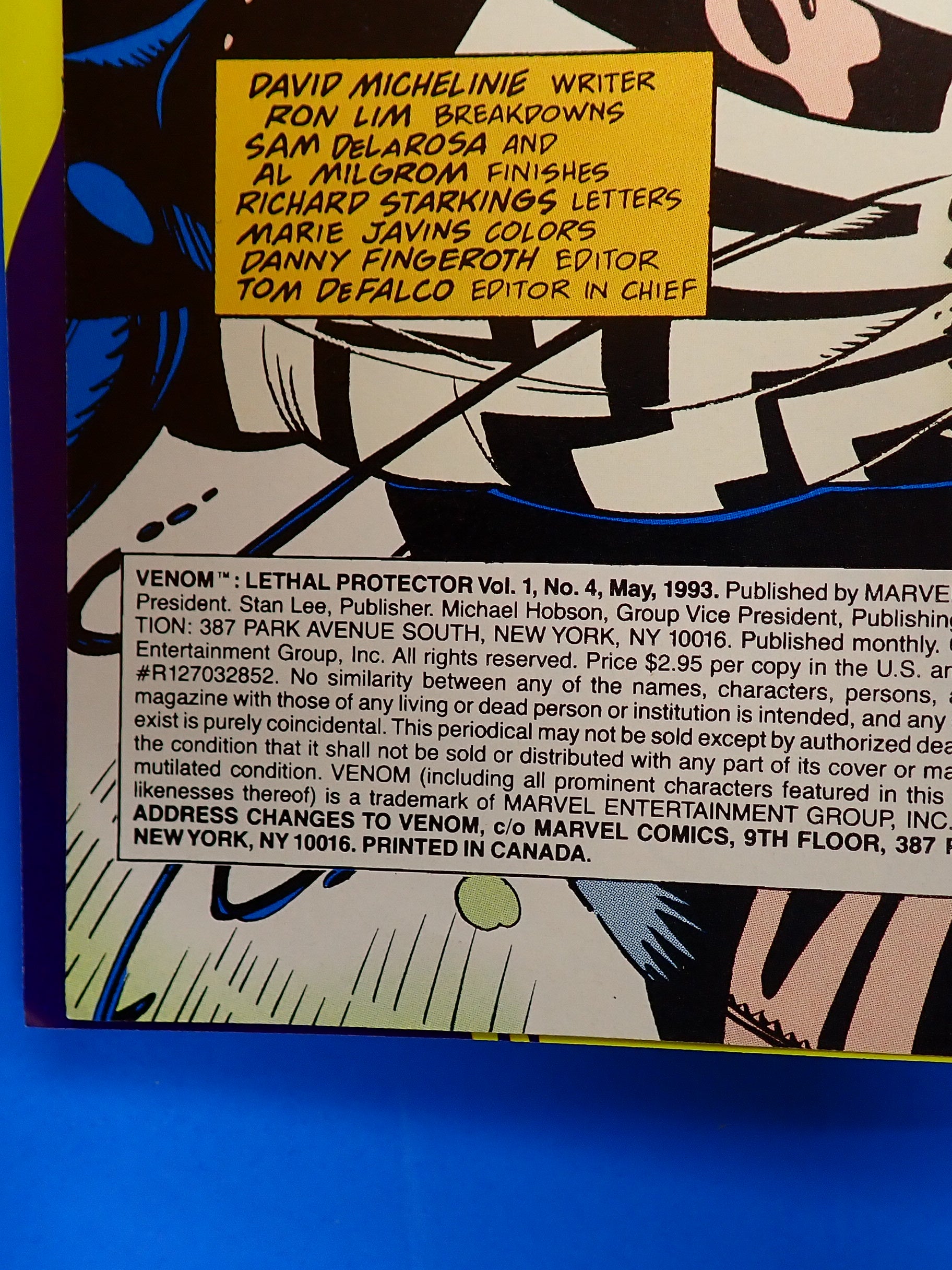 Venom Lethal Protector #1-6 Full (1993) - VF+ (8.0) - First solo series featuring Venom