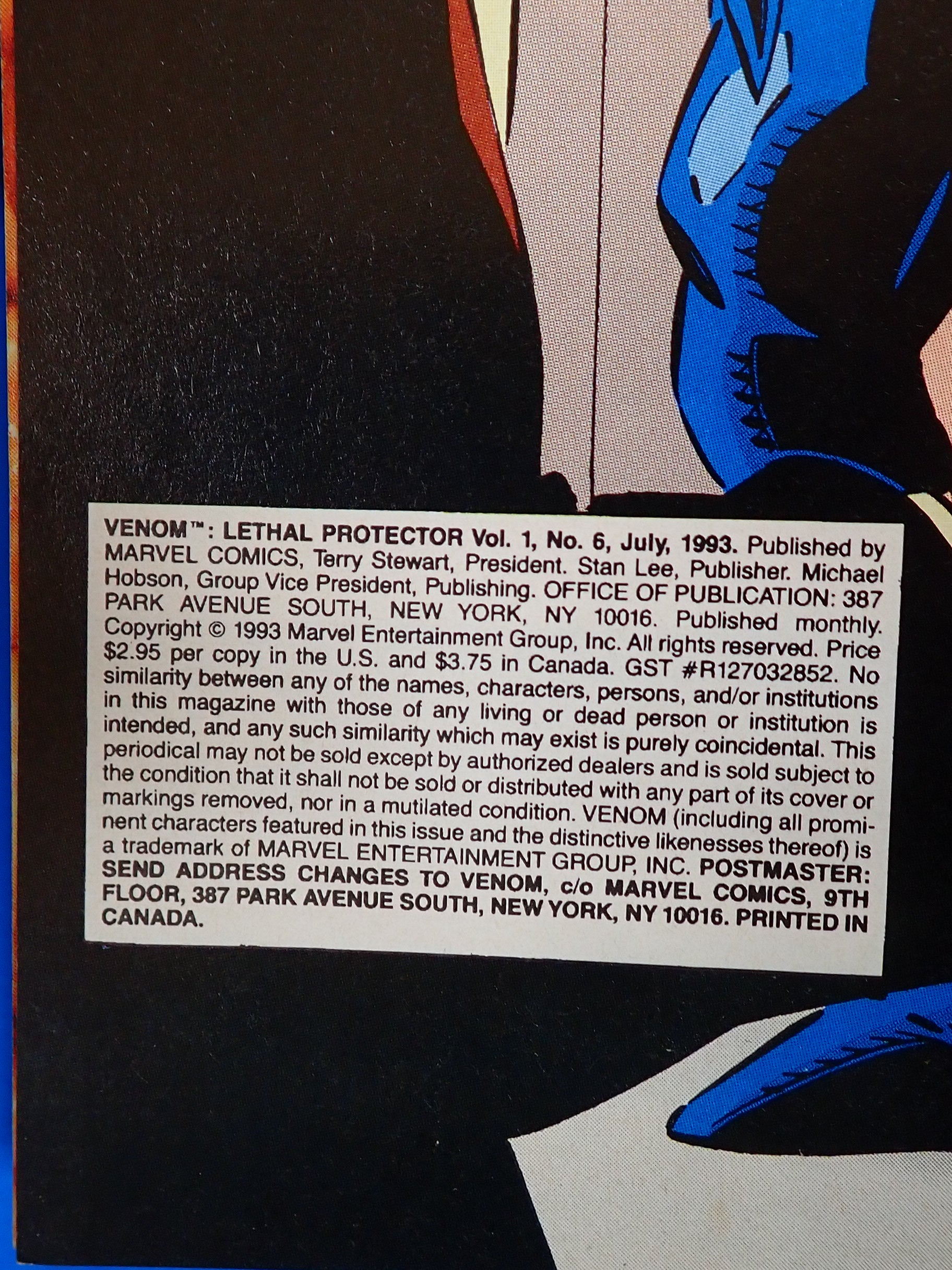 Venom Lethal Protector #1-6 Full (1993) - VF+ (8.0) - First solo series featuring Venom