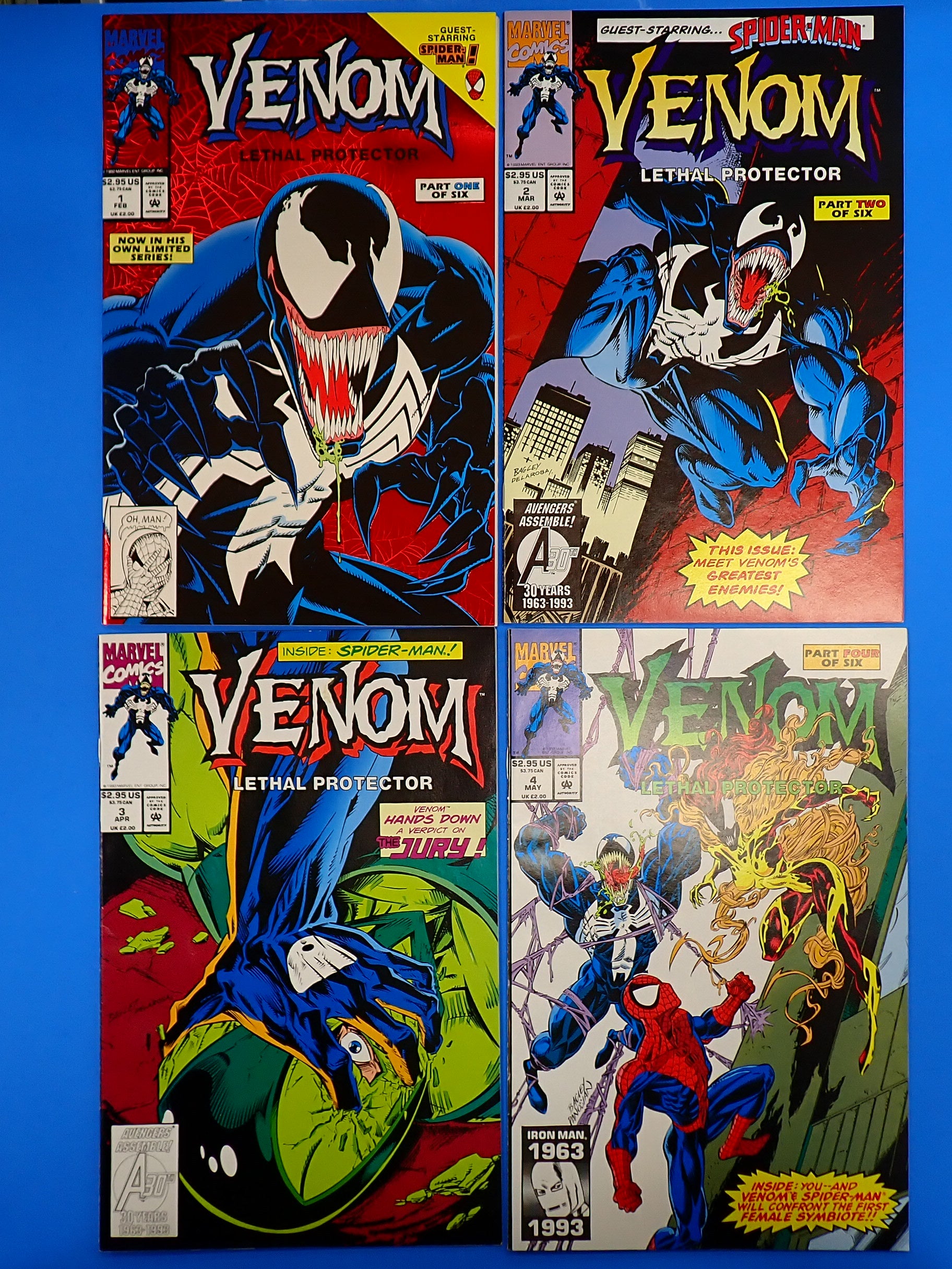 Venom Lethal Protector #1-6 Full (1993) - VF+ (8.0) - First solo series featuring Venom
