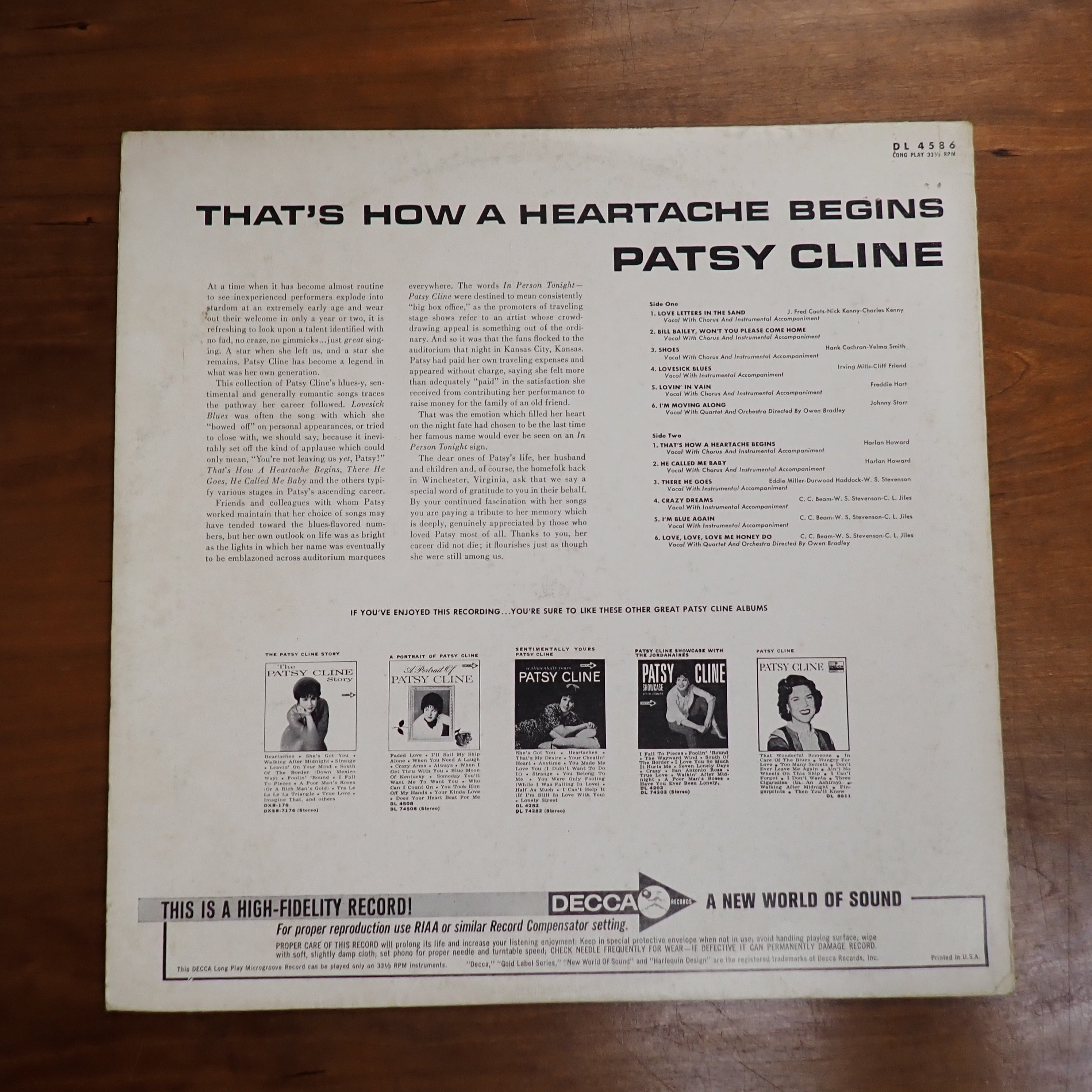 Patsy Cline - That's How A Heartache Begins