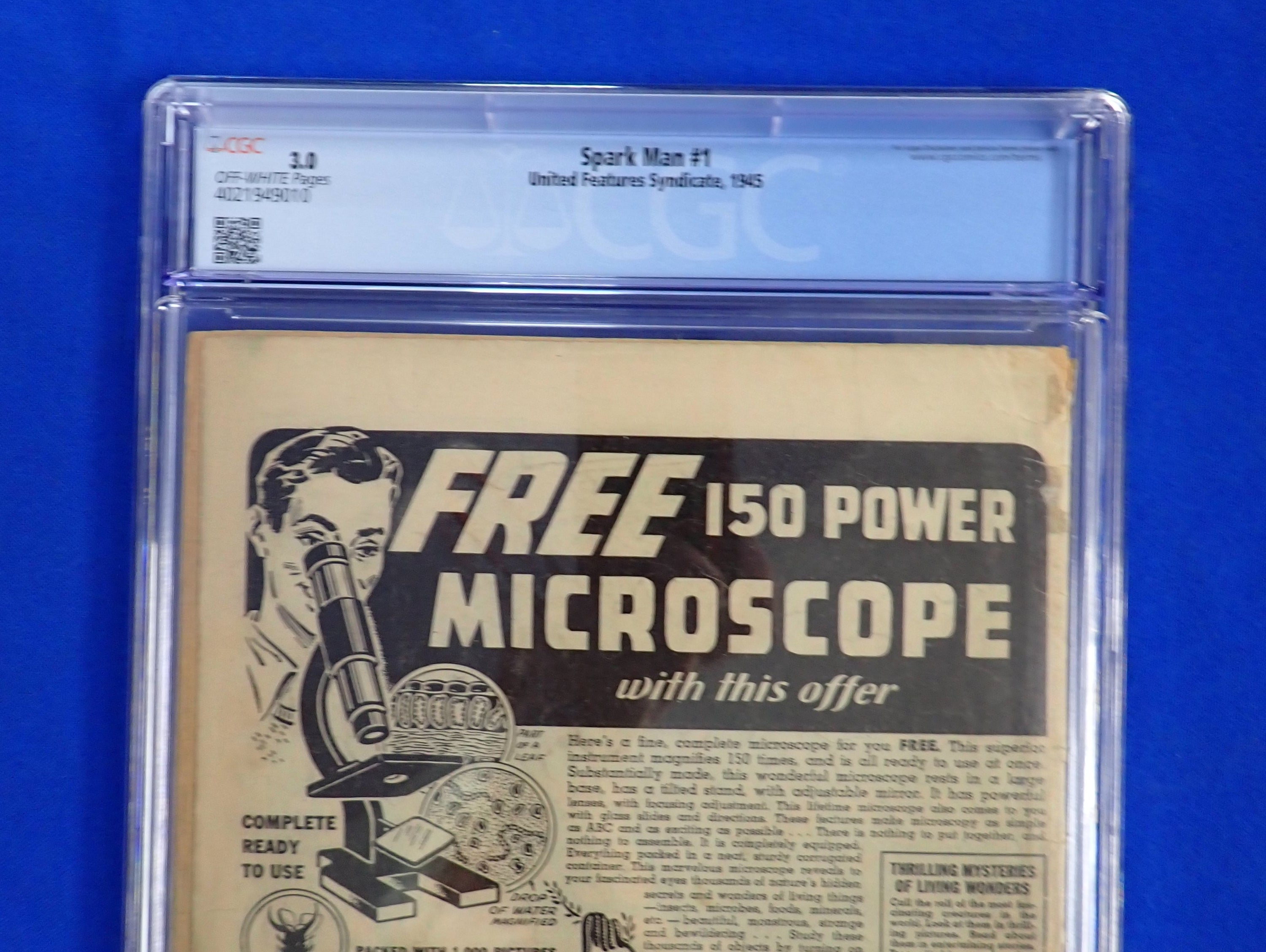 Spark Man #1 (1945) - CGC 3.0 - United Features Syndicate
