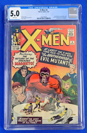 X-Men #4 (1964) - CGC Graded 5.0 - 1st Quicksilver, Scarlet Witch, 2nd Magneto