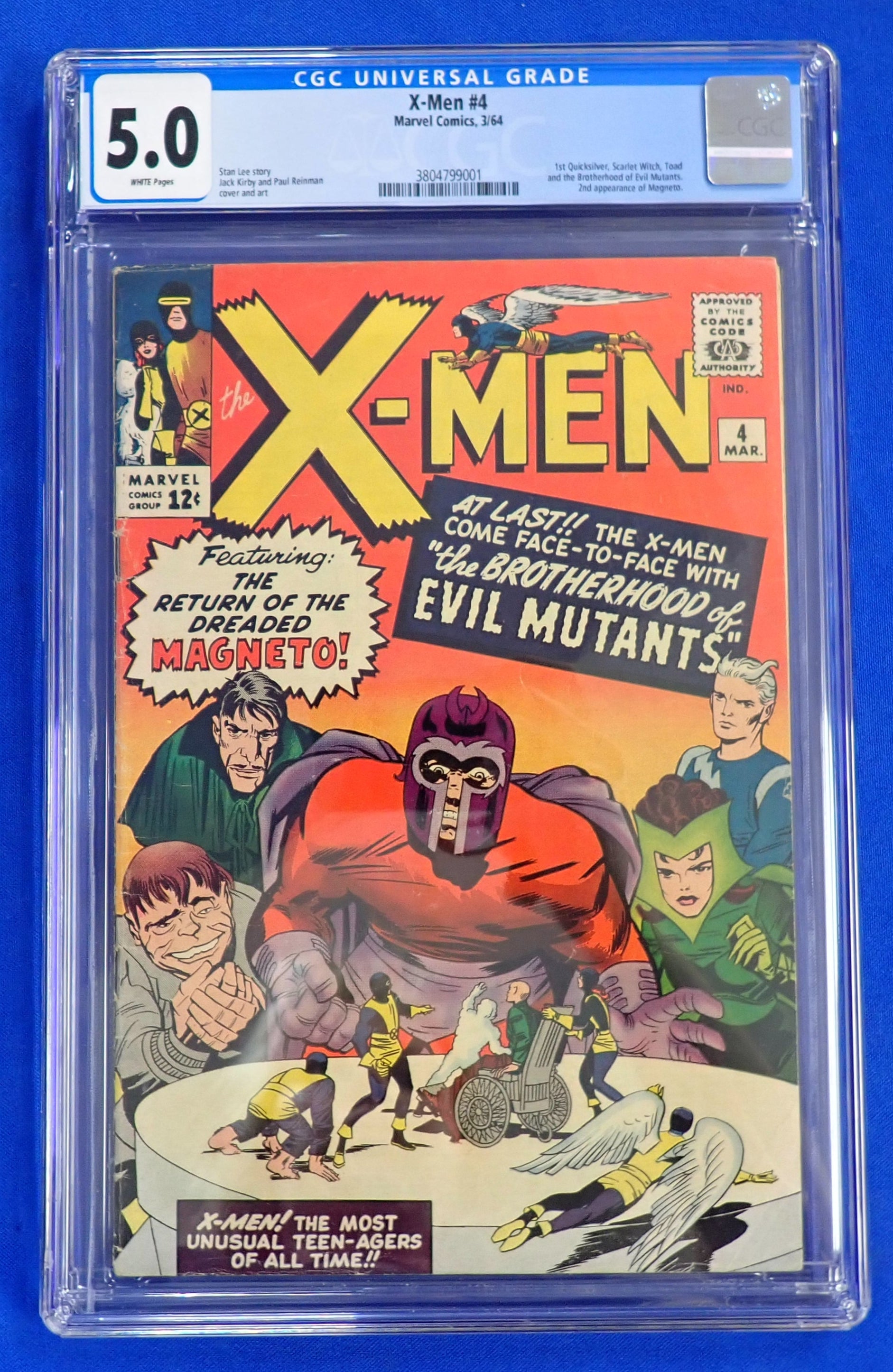 X-Men #4 (1964) - CGC Graded 5.0 - 1st Quicksilver, Scarlet Witch, 2nd Magneto