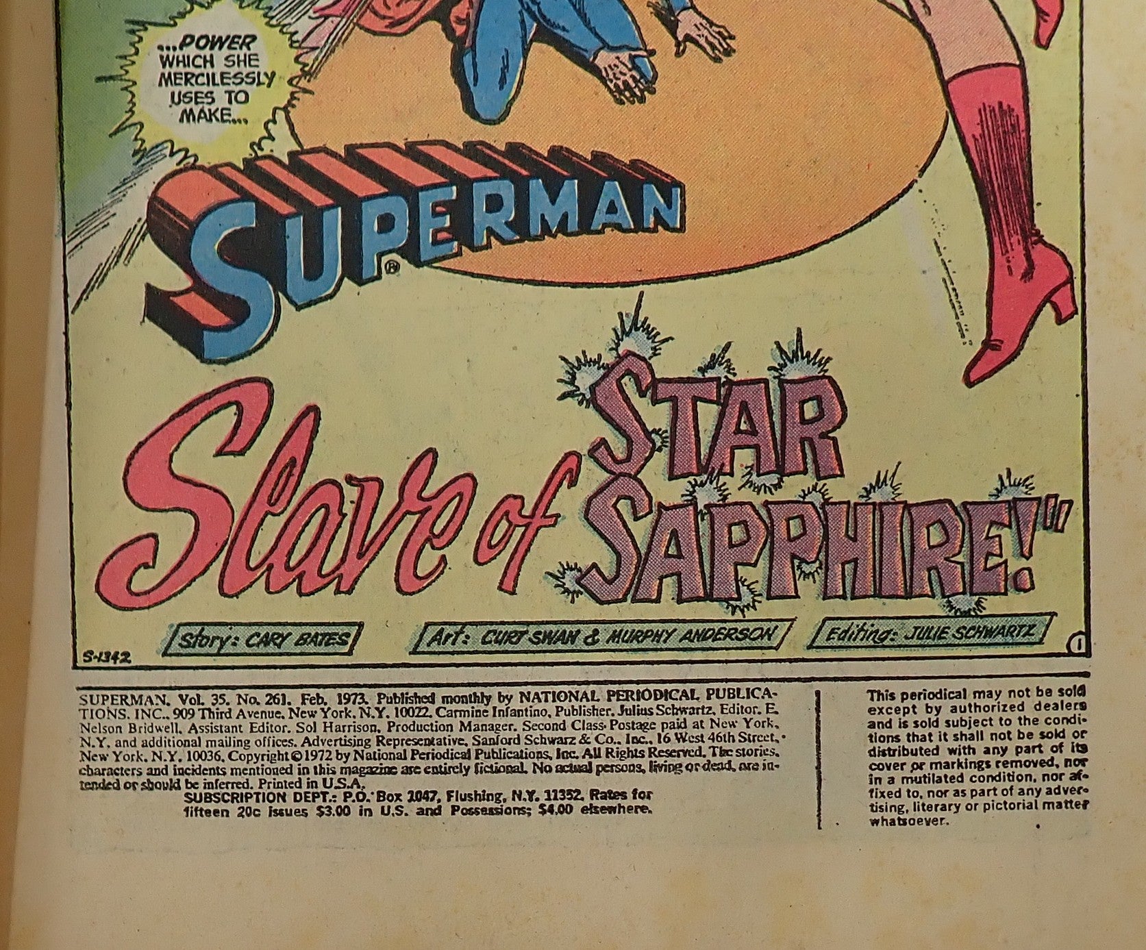 Superman #261 (1973) - VG (4.0) - Cover Art by Nick Cardy