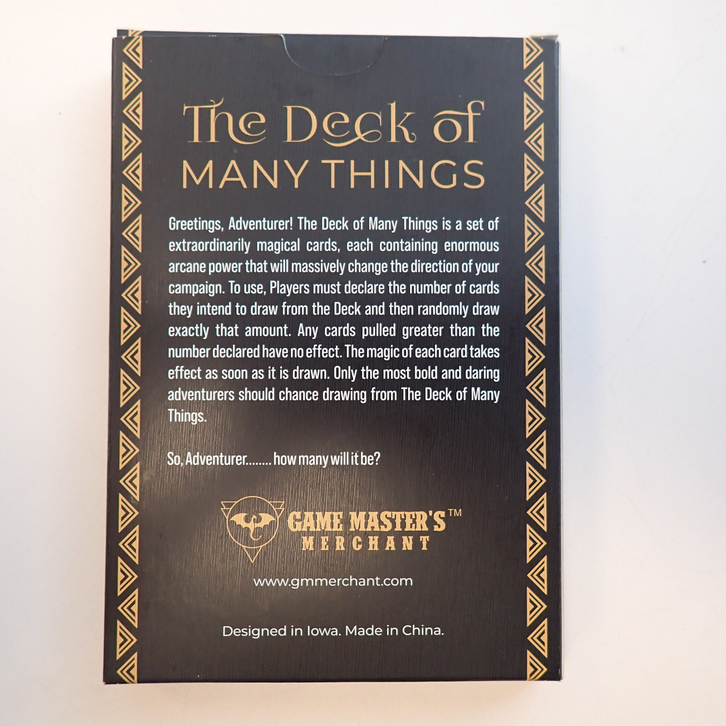 GM Merchant Deck of Many Things