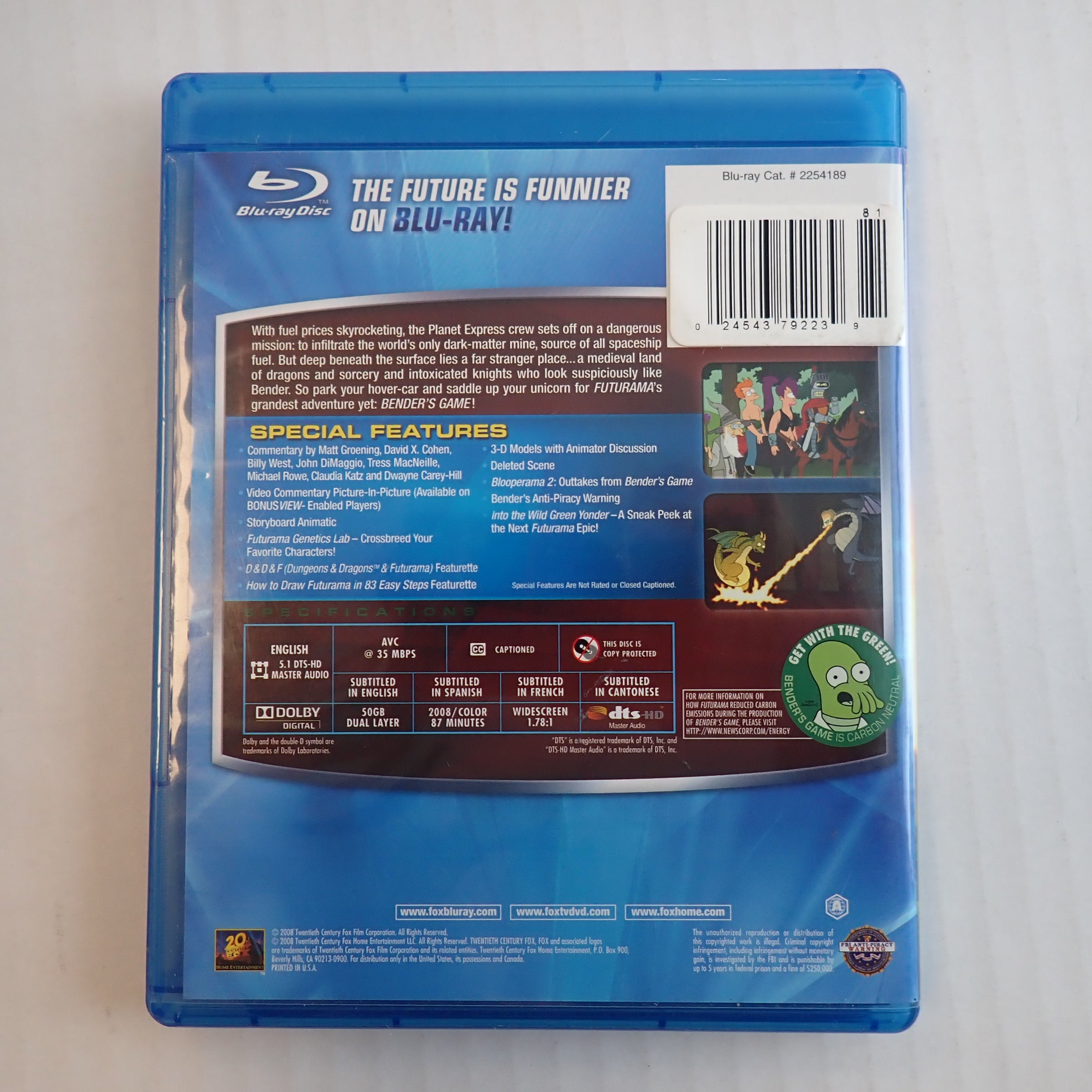 Futurama Benders Game - Blu-Ray