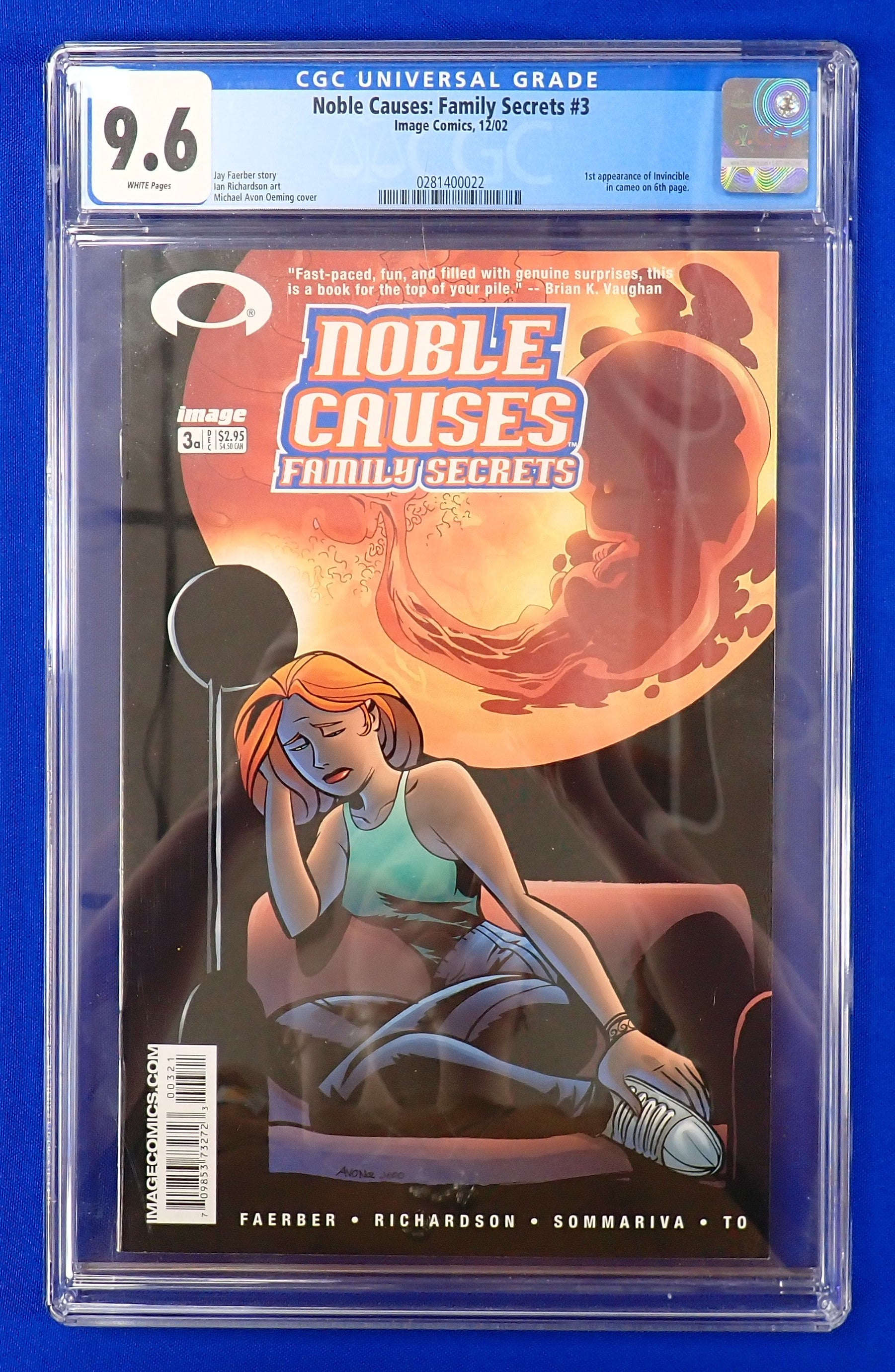 Noble Causes: Family Secrets #3 (2002) - CGC 9.6 - 1st App. of Invincible, Cameo