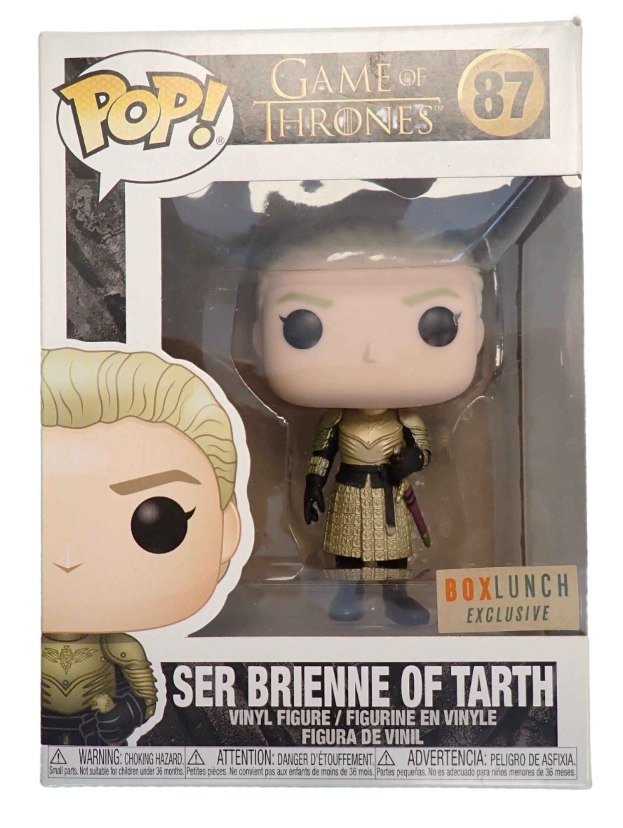 Funko Pop! vinyl figure packaging of Ser Brienne of Tarth from Game of Thrones, BoxLunch exclusive.