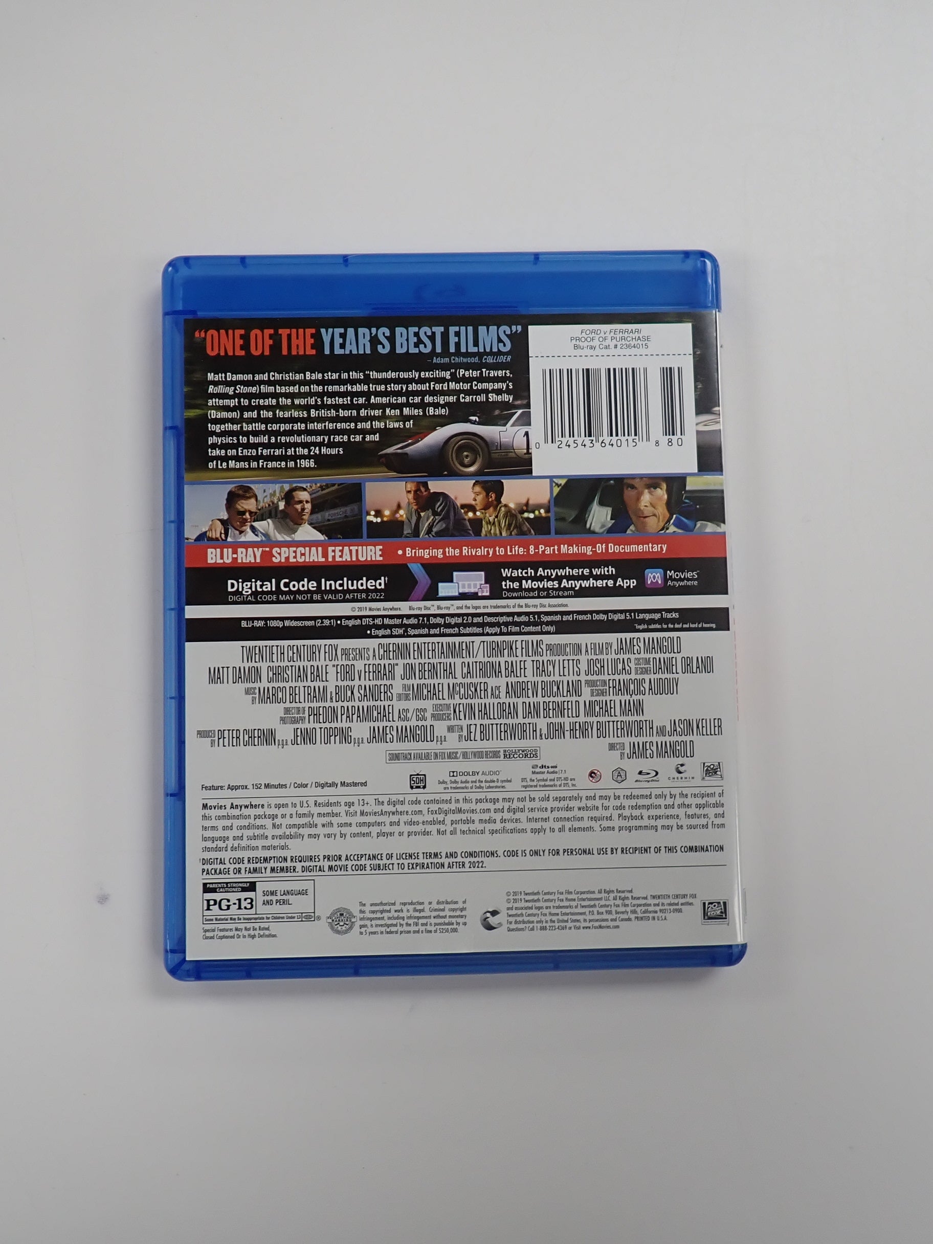 Ford v Ferrari - Blu-Ray [Pre-Owned]