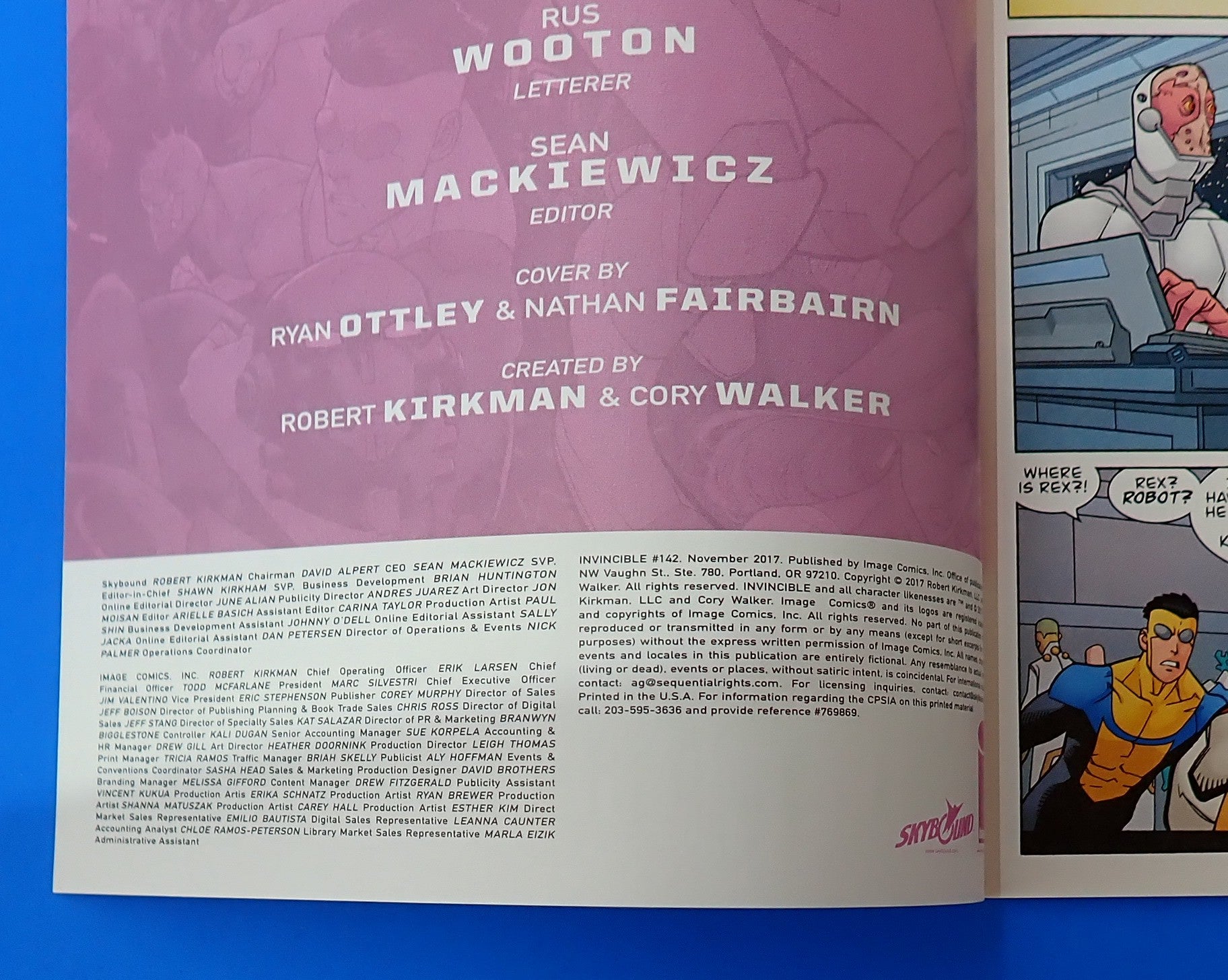 Invincible #142 (2017) - NM- (9.2) - Death of Rex-Robot