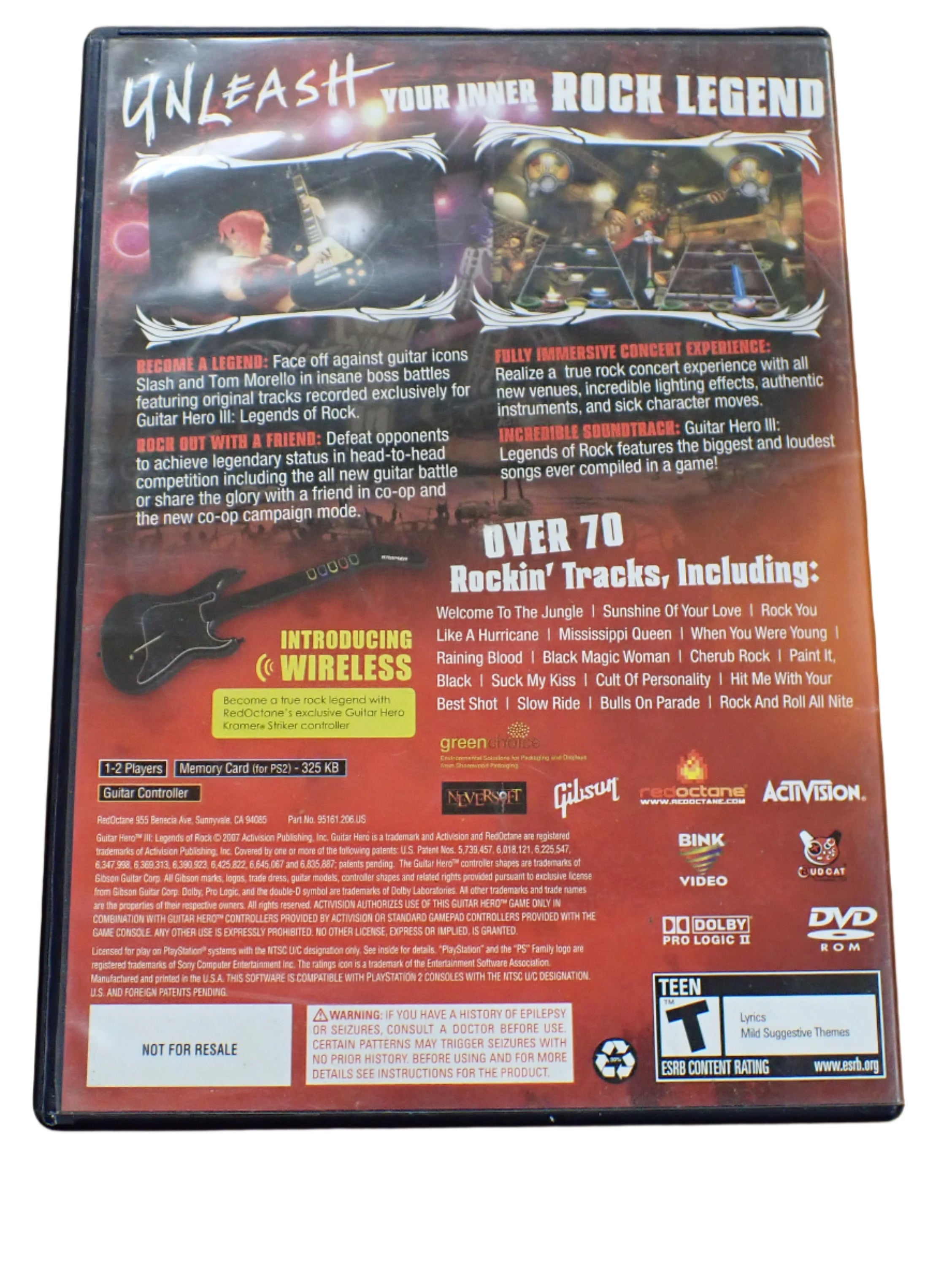 Guitar Hero III: Legends of Rock - PS2