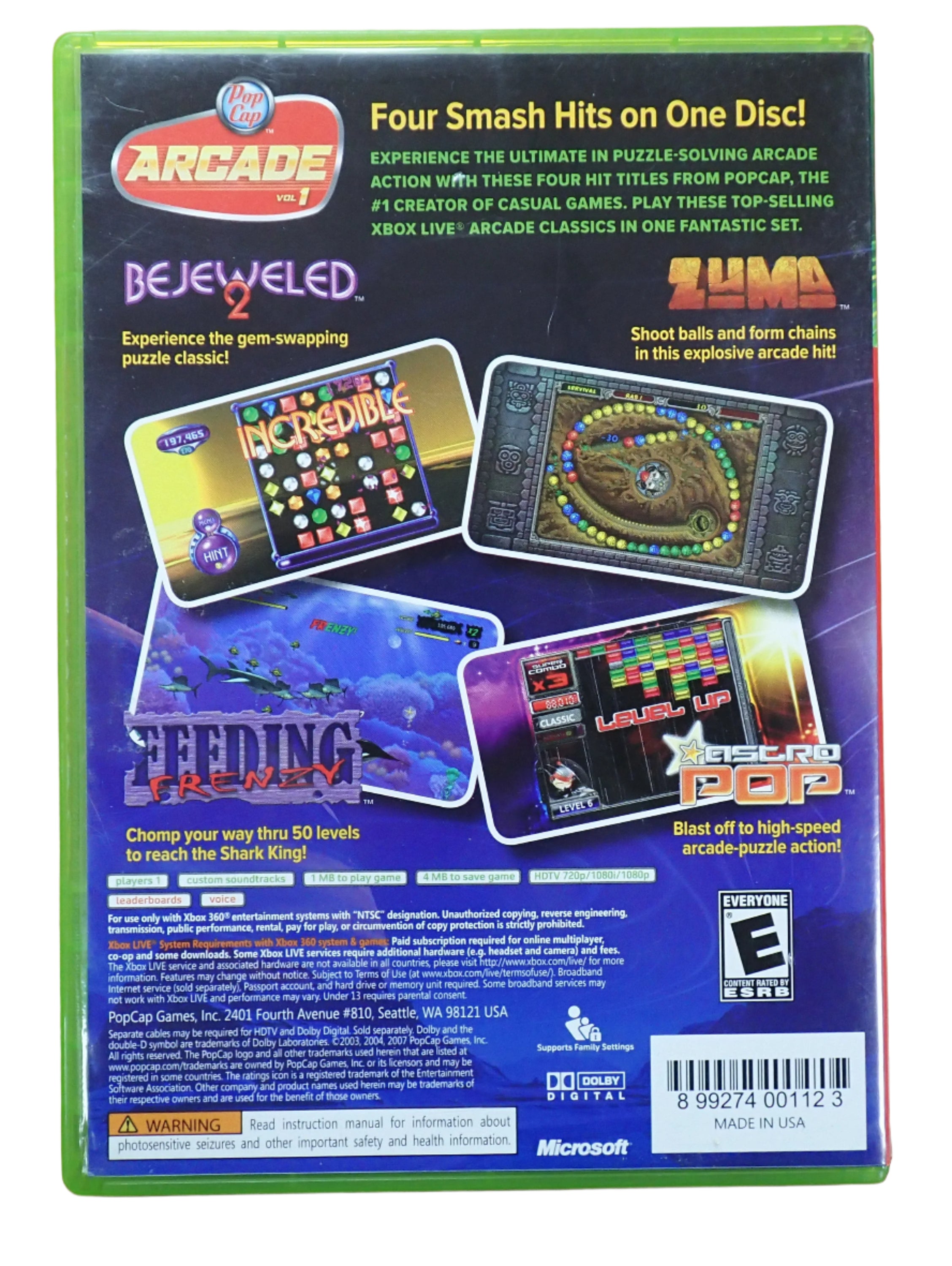 Pop Cap Arcade Vol 1 - Xbox 360
