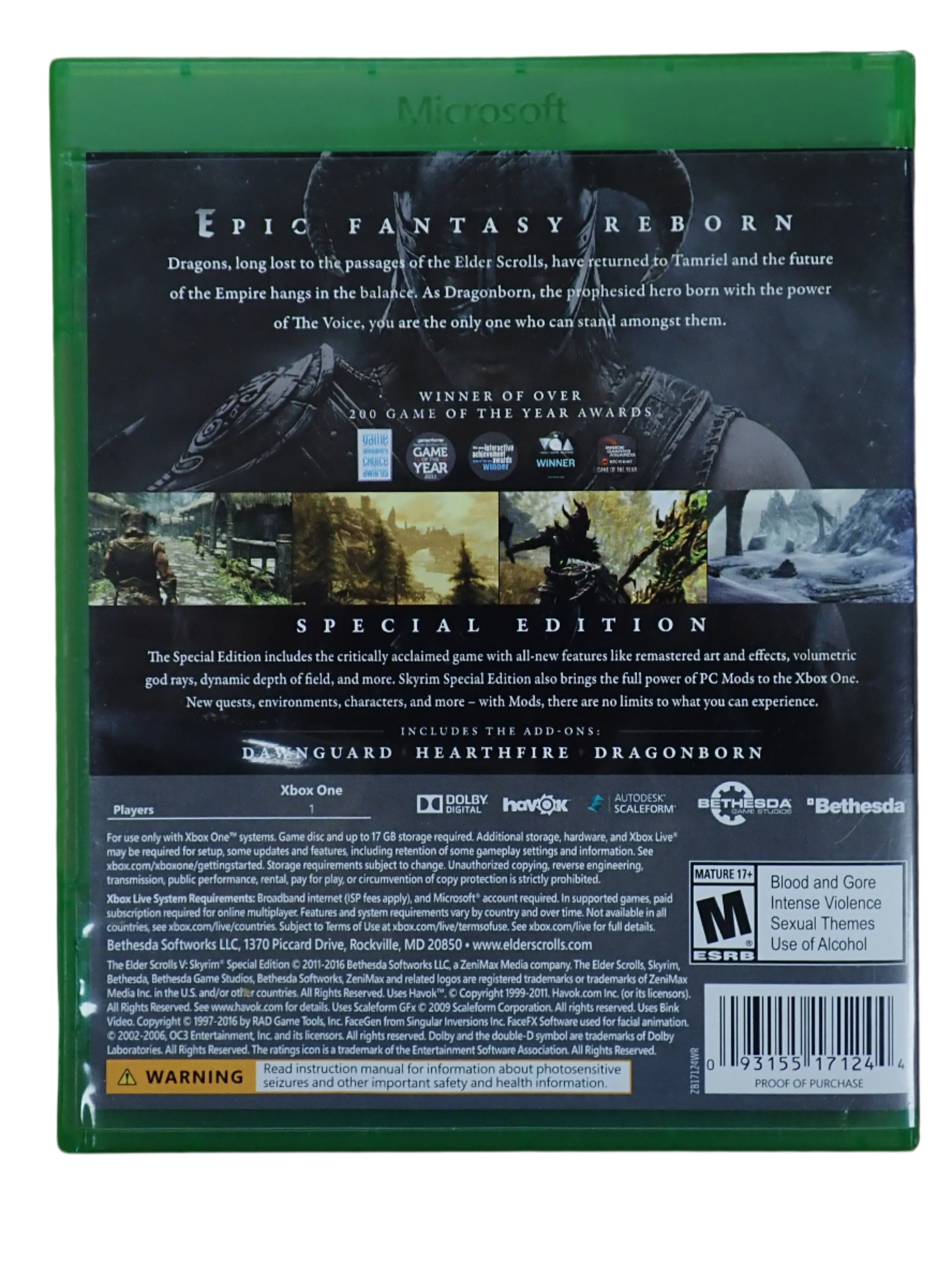 The Elder Scrolls V Skyrim Special Edition (No Map) - Xbox One