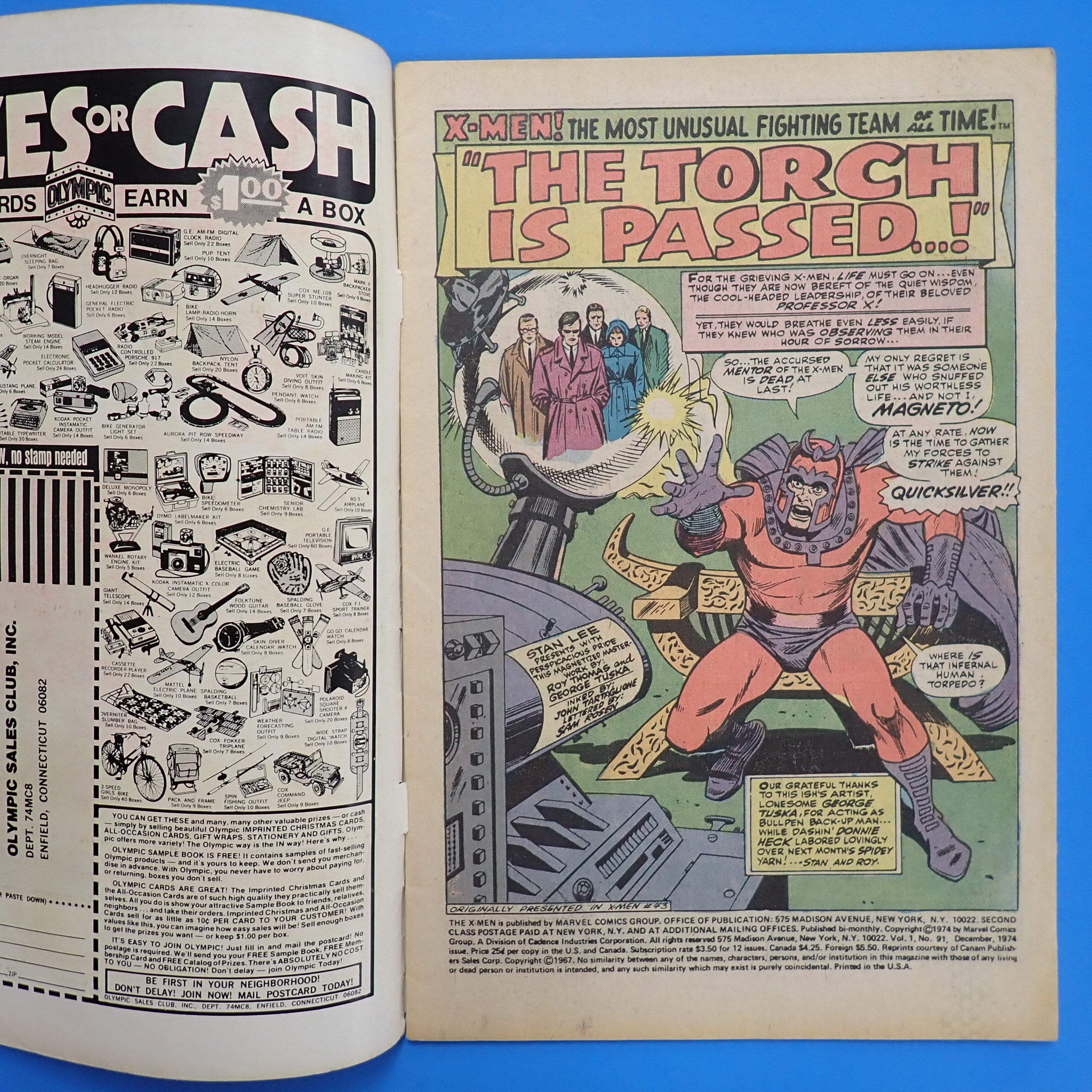 X-Men #91 (1974) - VG- (3.5) - British Pence Variant