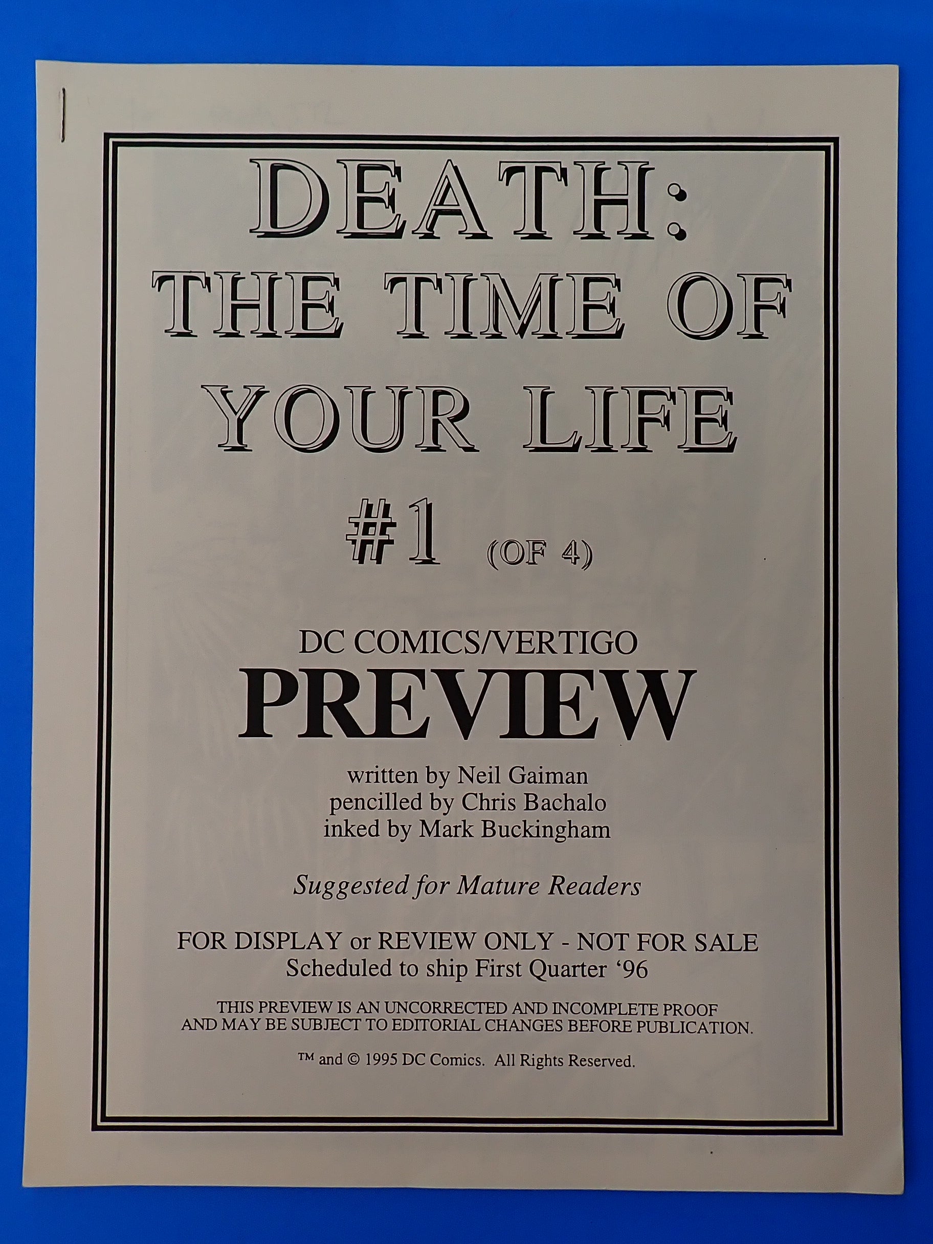 Death The Time of your Life #1 (1995) Preview