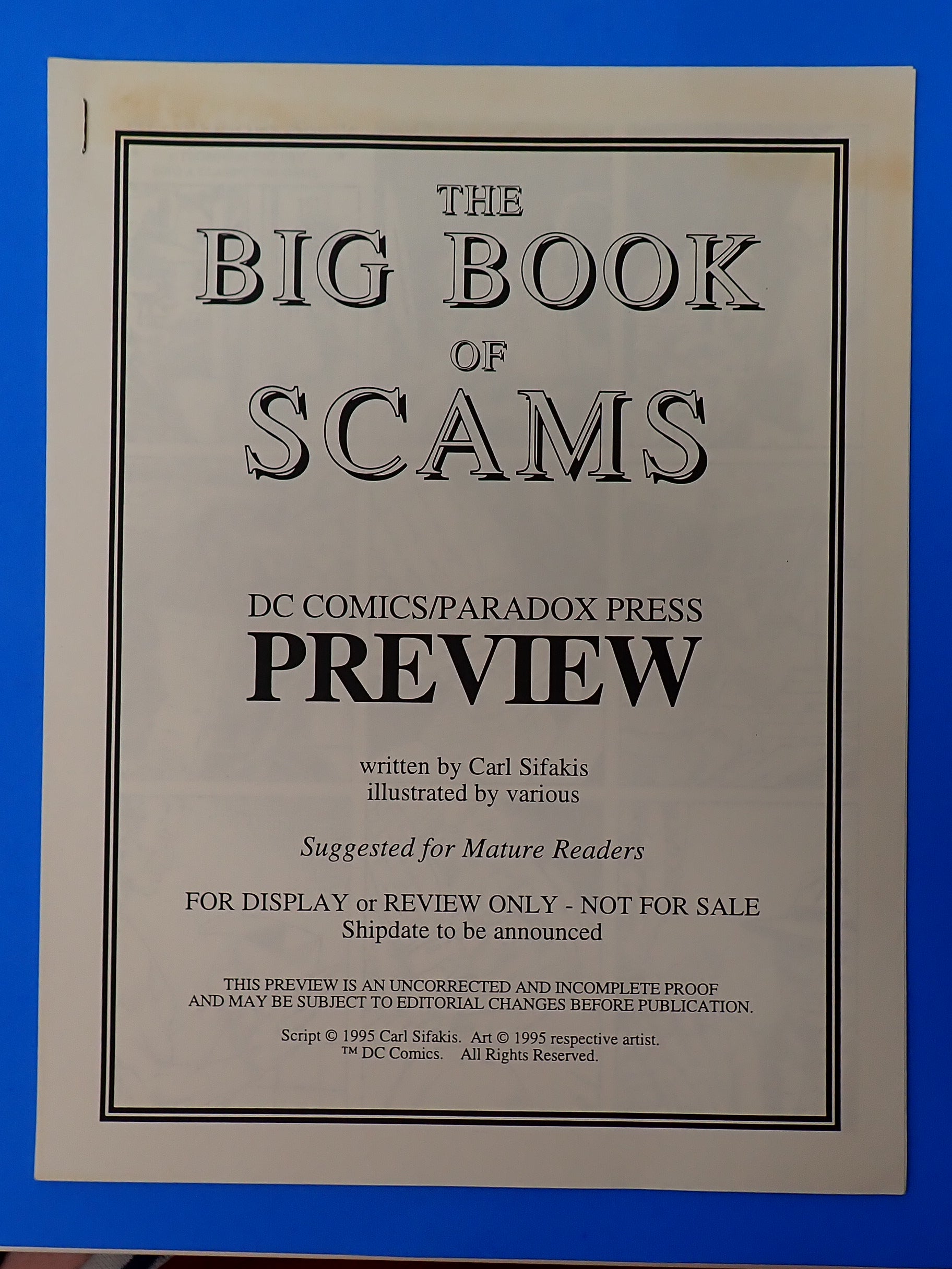 The Big Book of Scams (1995) Preview