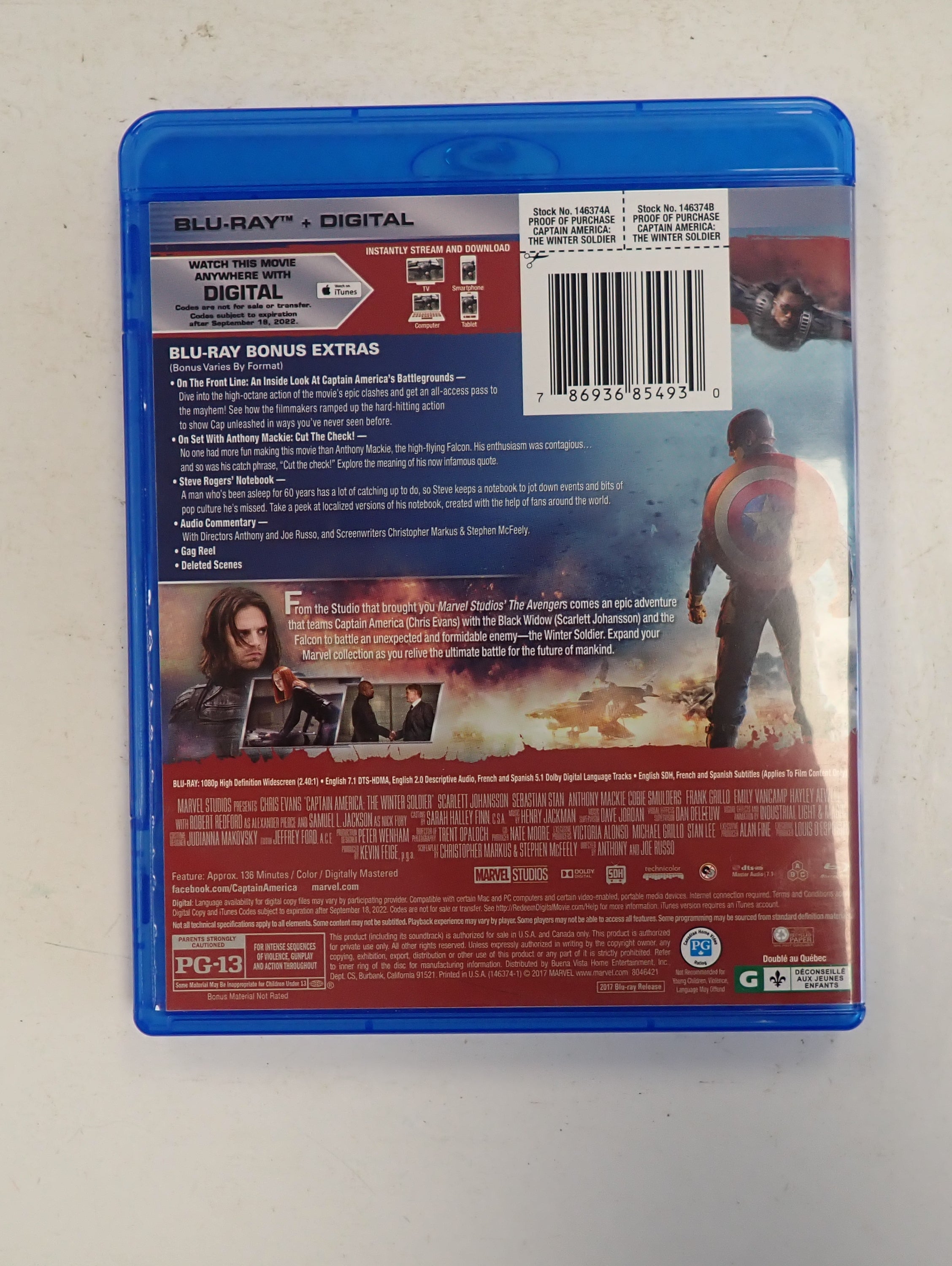 Captain American: The Winter Soldier - Blu-ray