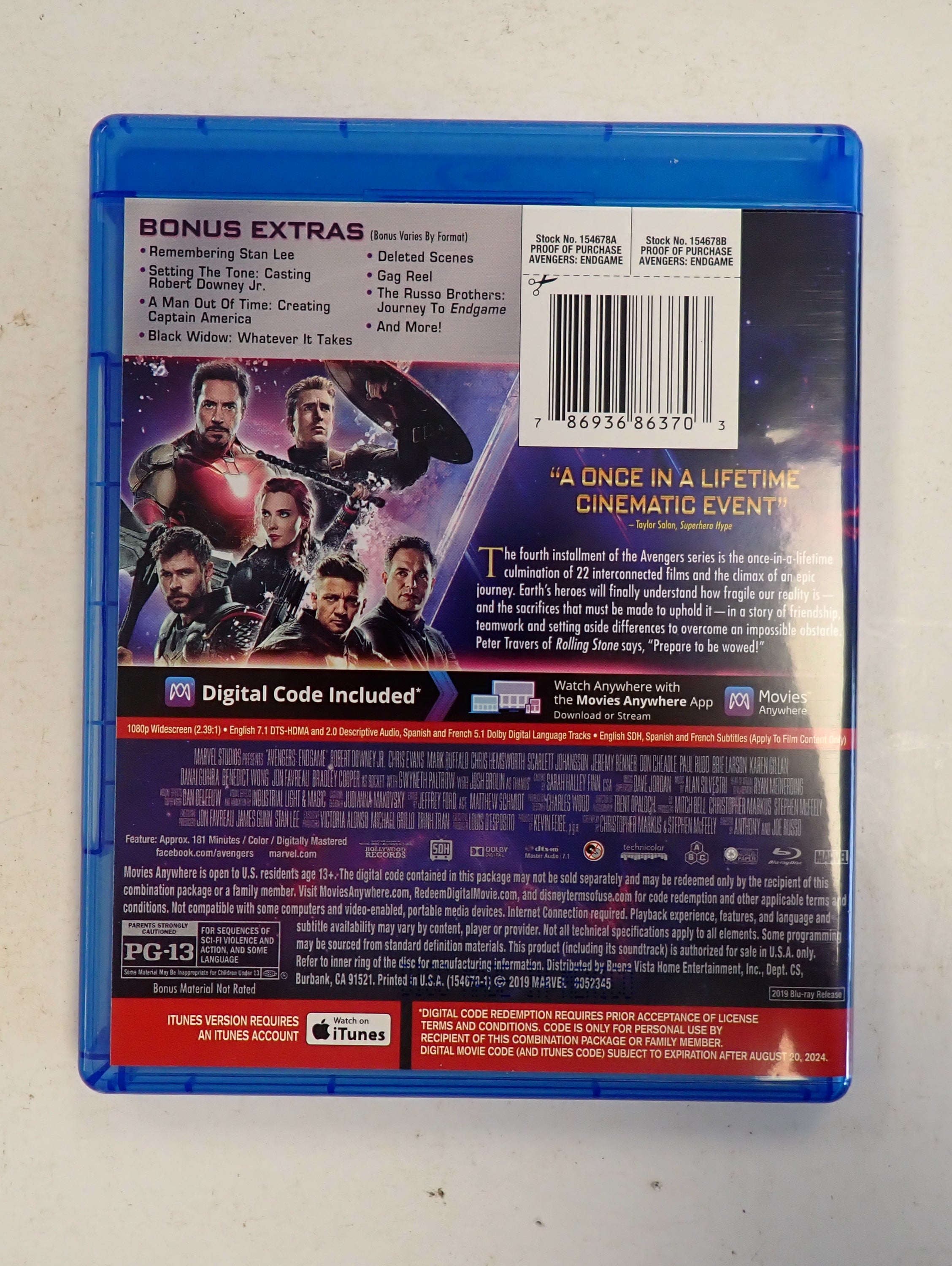 Avengers End Game - Blu-ray