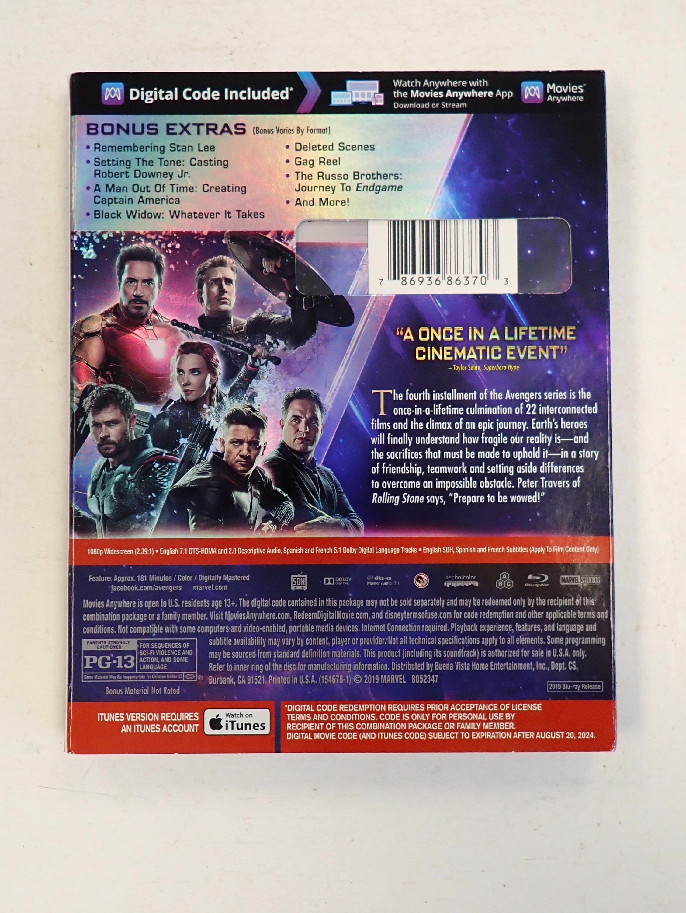 Avengers End Game - Blu-ray