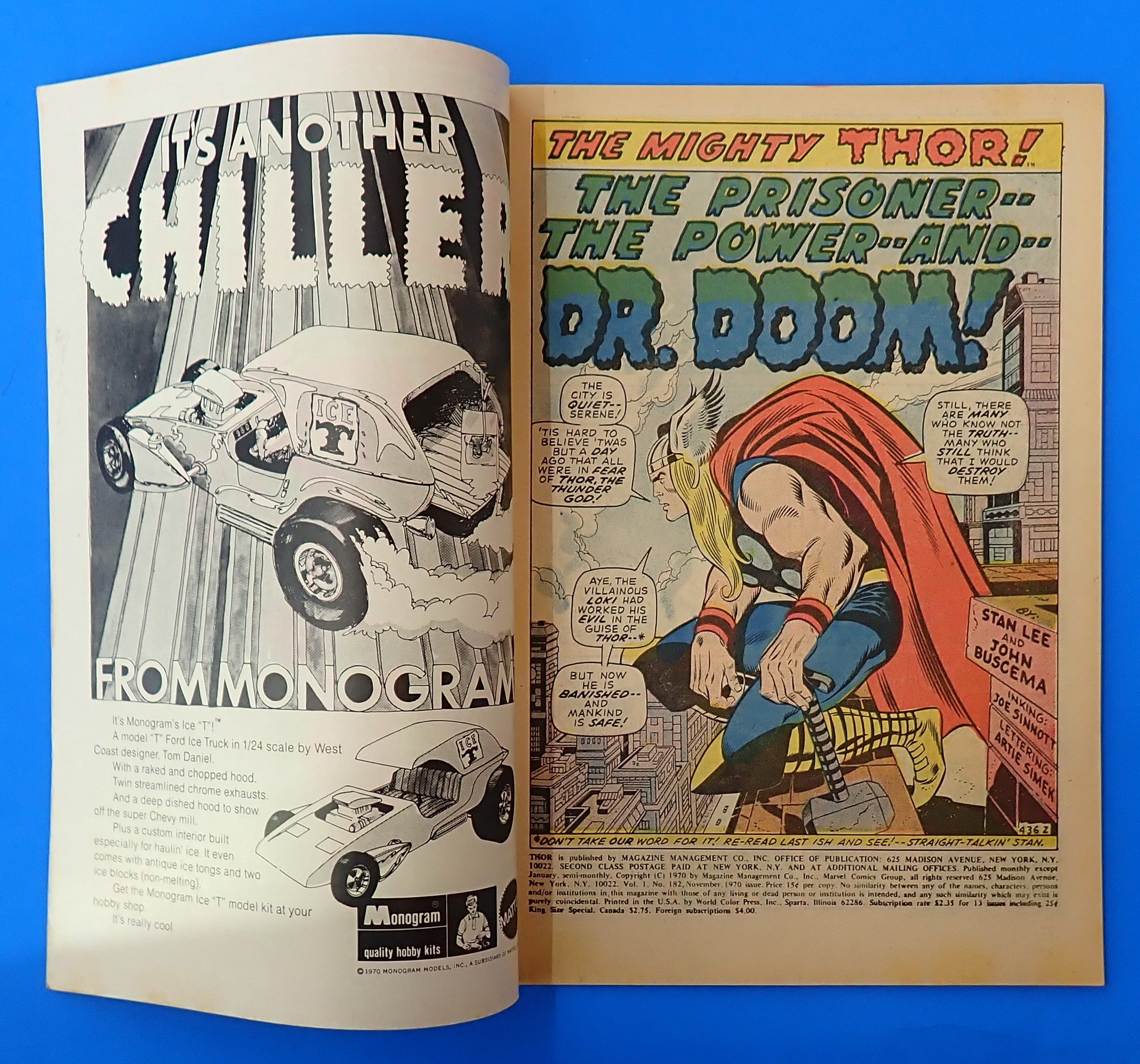 Thor #182 (1970) - VG+/FN (4.5-5.0) - Doctor Doom Cover