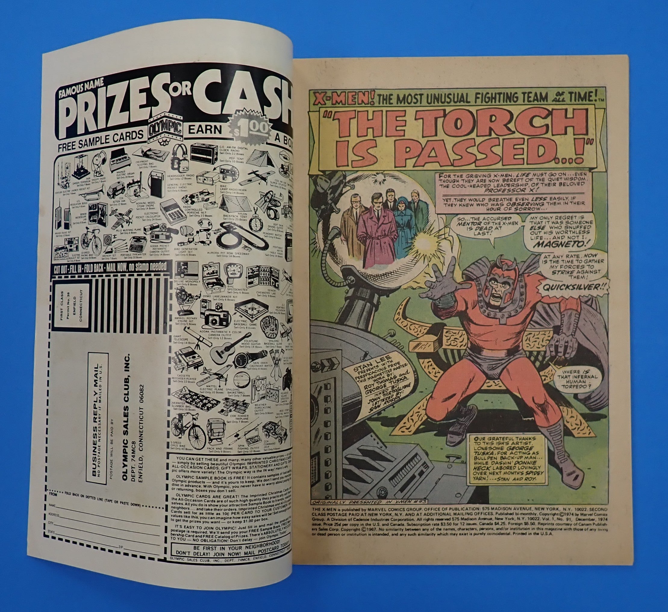 X-Men #91 (1974) - VG+/FN (4.5-5.0) - Reprints Issue #43