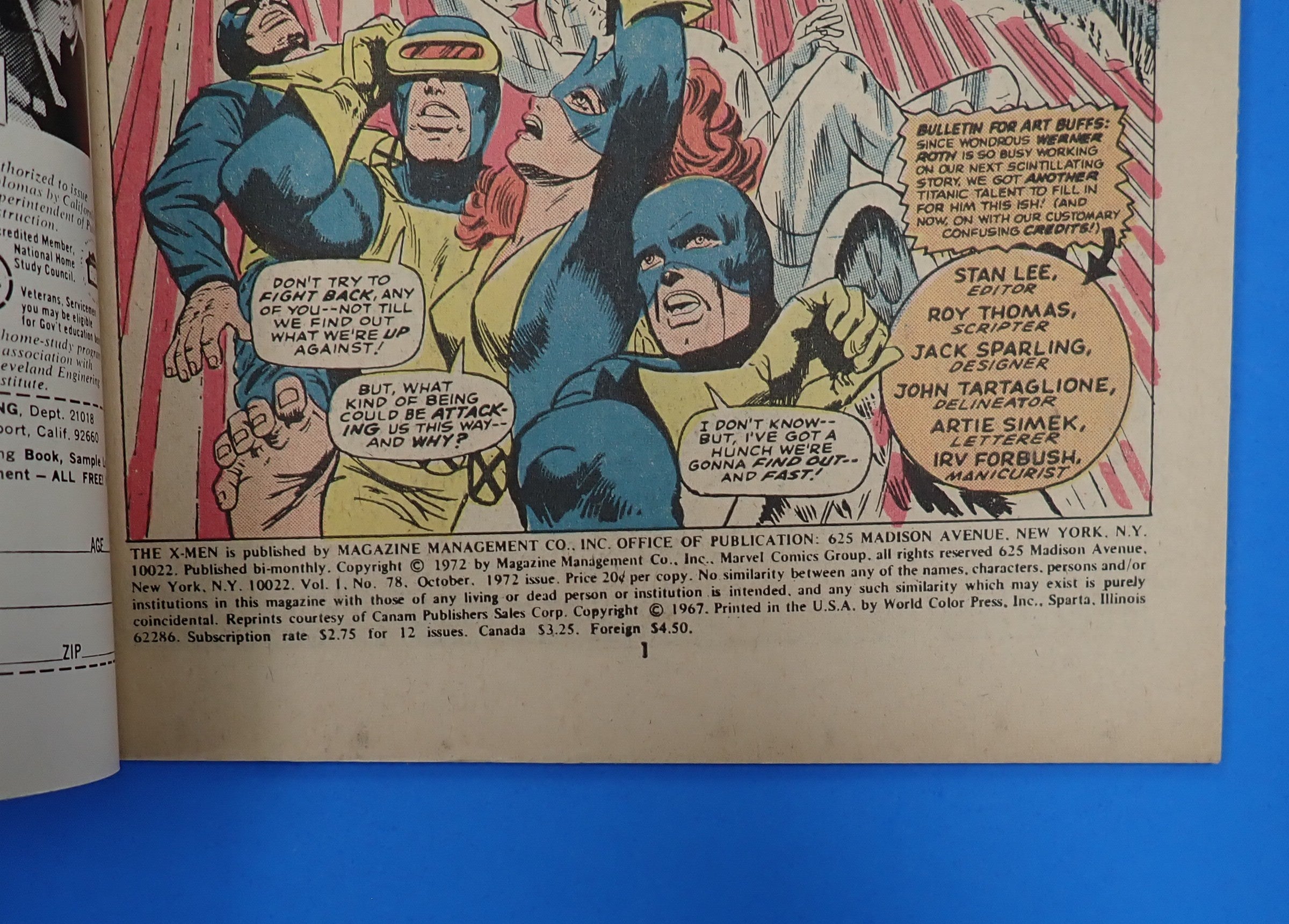 X-Men #78 (1972) - VF- (7.5) - Reprints X-Men #30