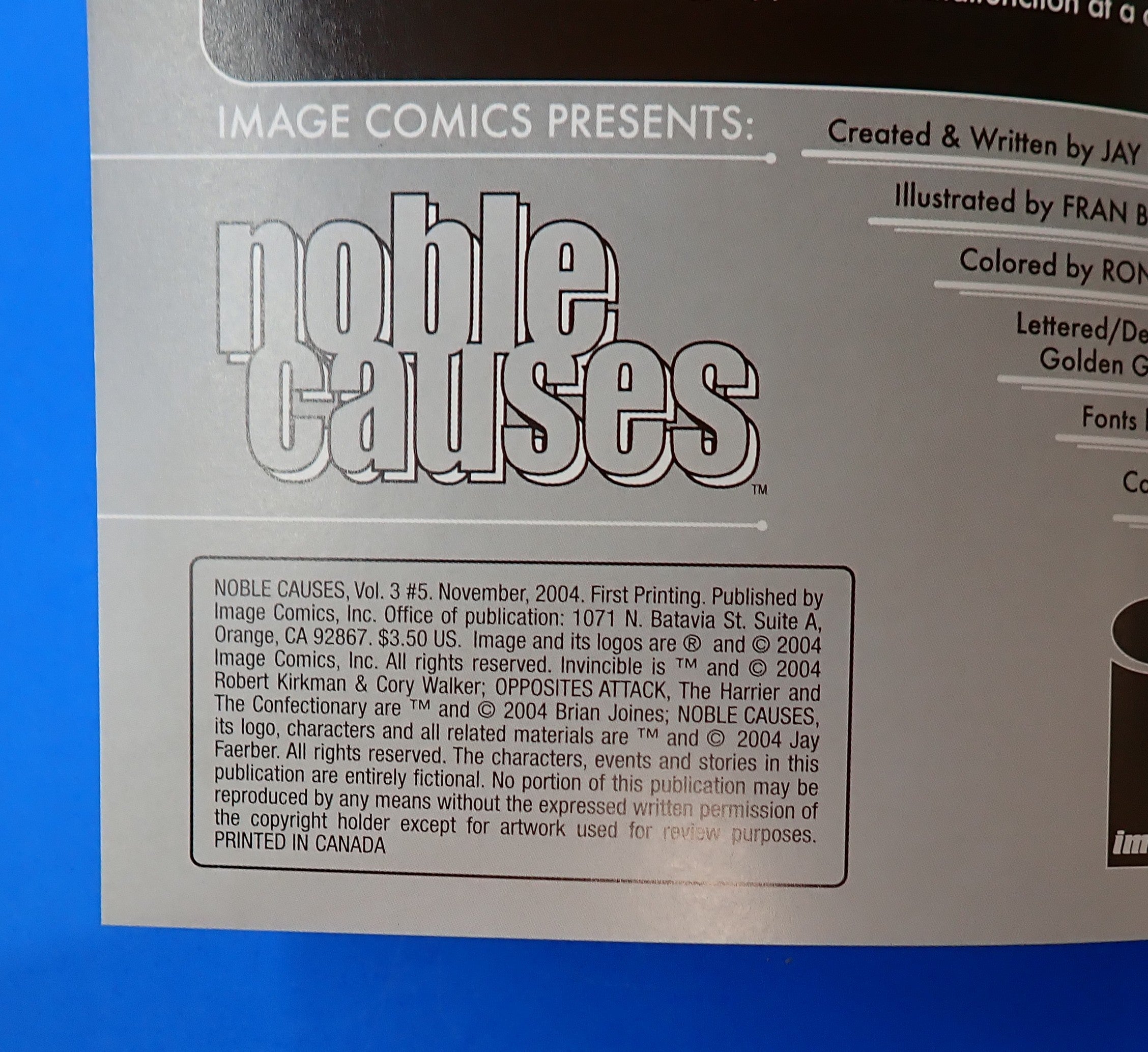 Noble Causes #5 (2005) - NM (9.4) - Early Invincible Crossover