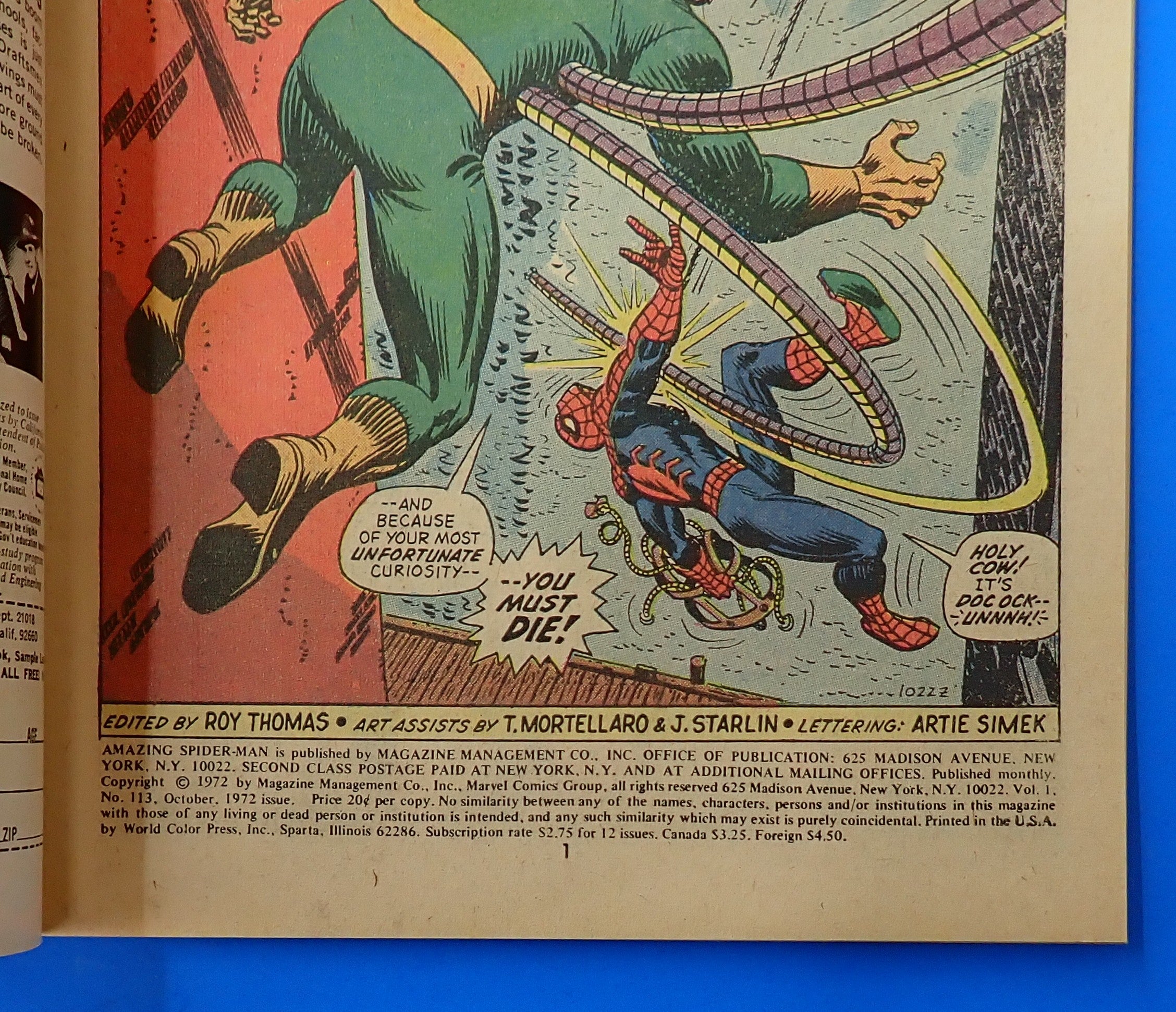 Amazing Spider-Man #113 (1972) - VF (8.0) - 1st App. Hammerhead