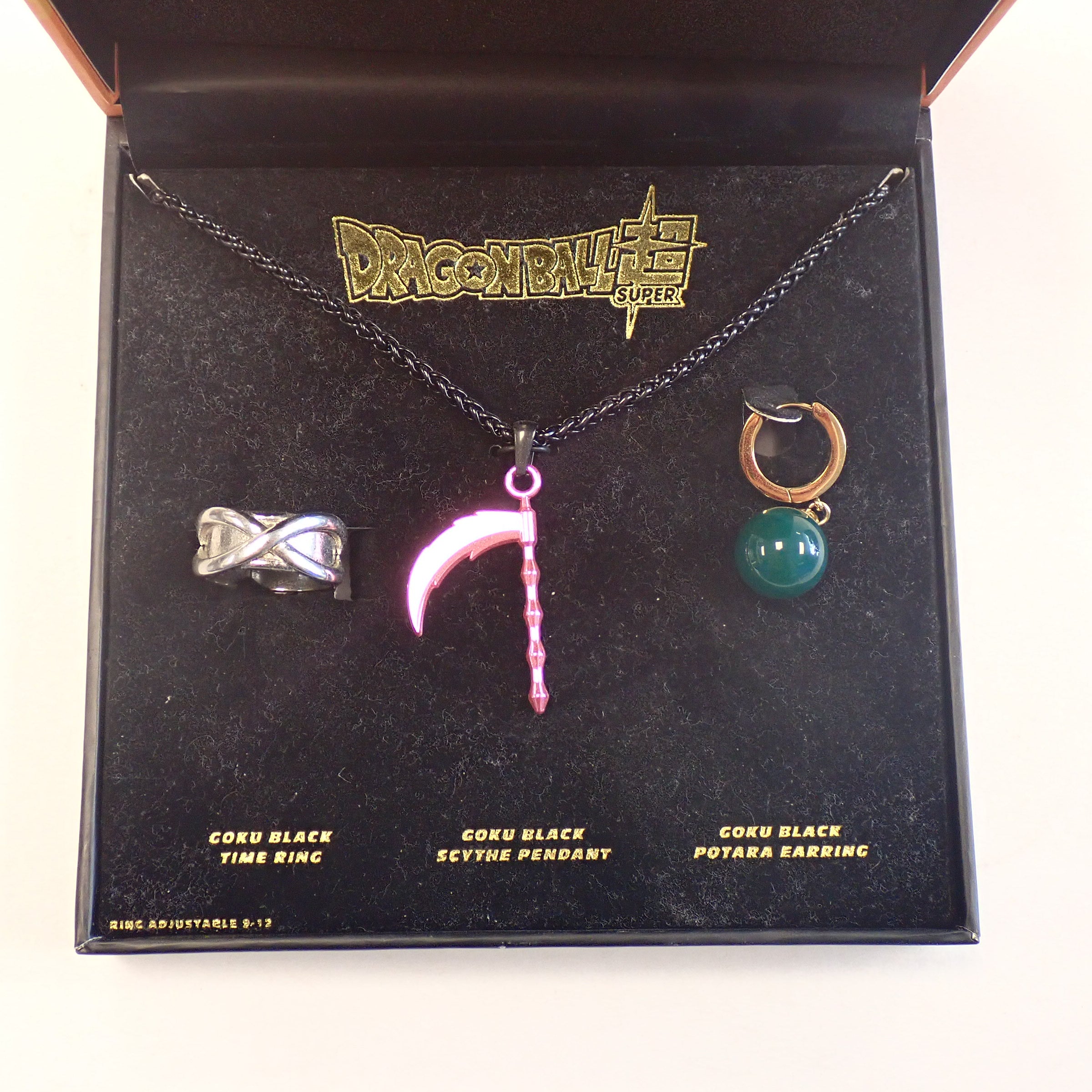 Goku Black Earring, Time Ring, & Scythe Pendant Set - Dragon Ball Super [Pre-Owned]
