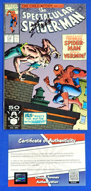 Spectacular Spider-Man #179 - SIGNED by Stan Lee - NM (9.4) w/ COA