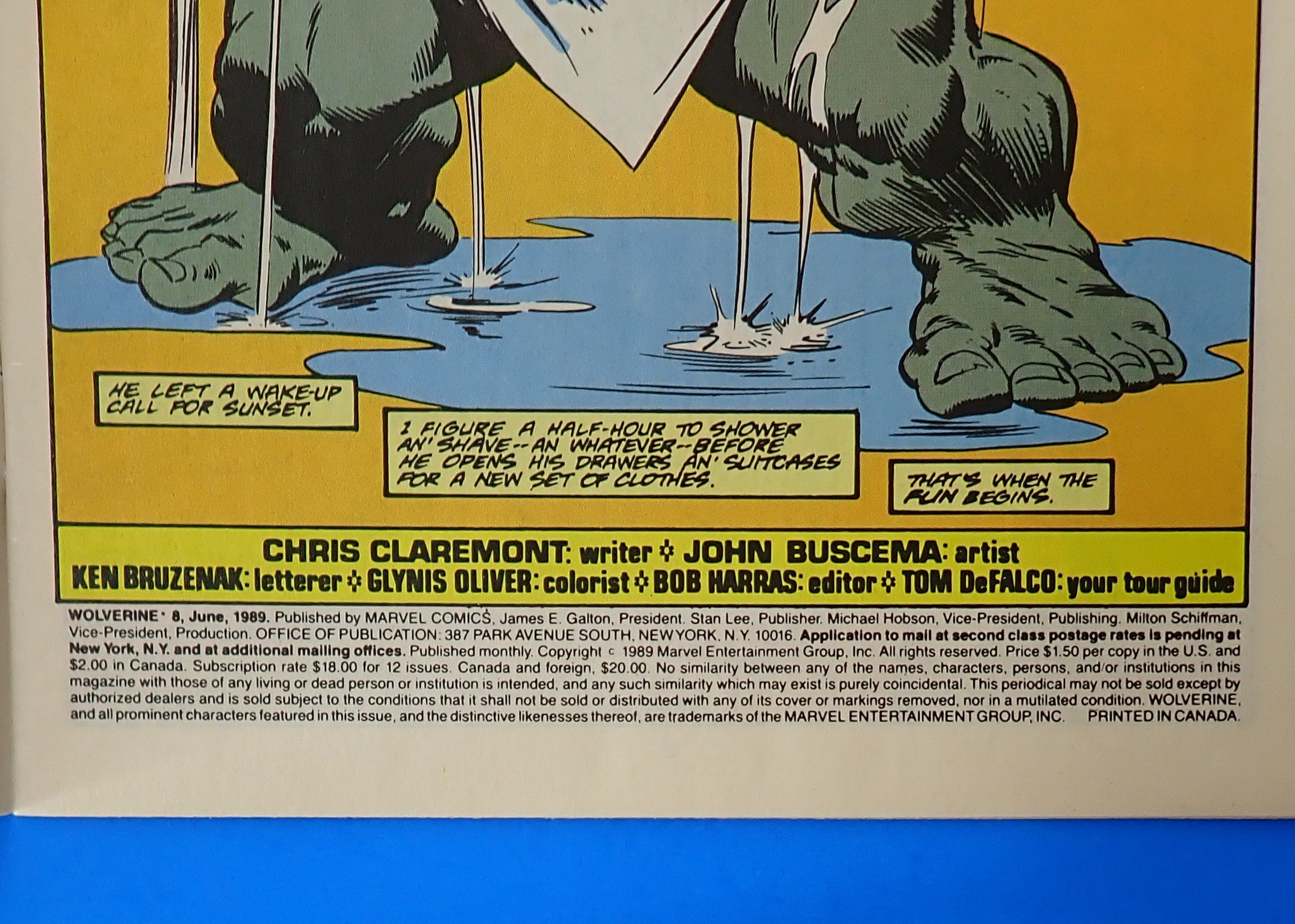 Wolverine #8 (1989) - NM+ (9.4+) - Iconic John Buscema Cover