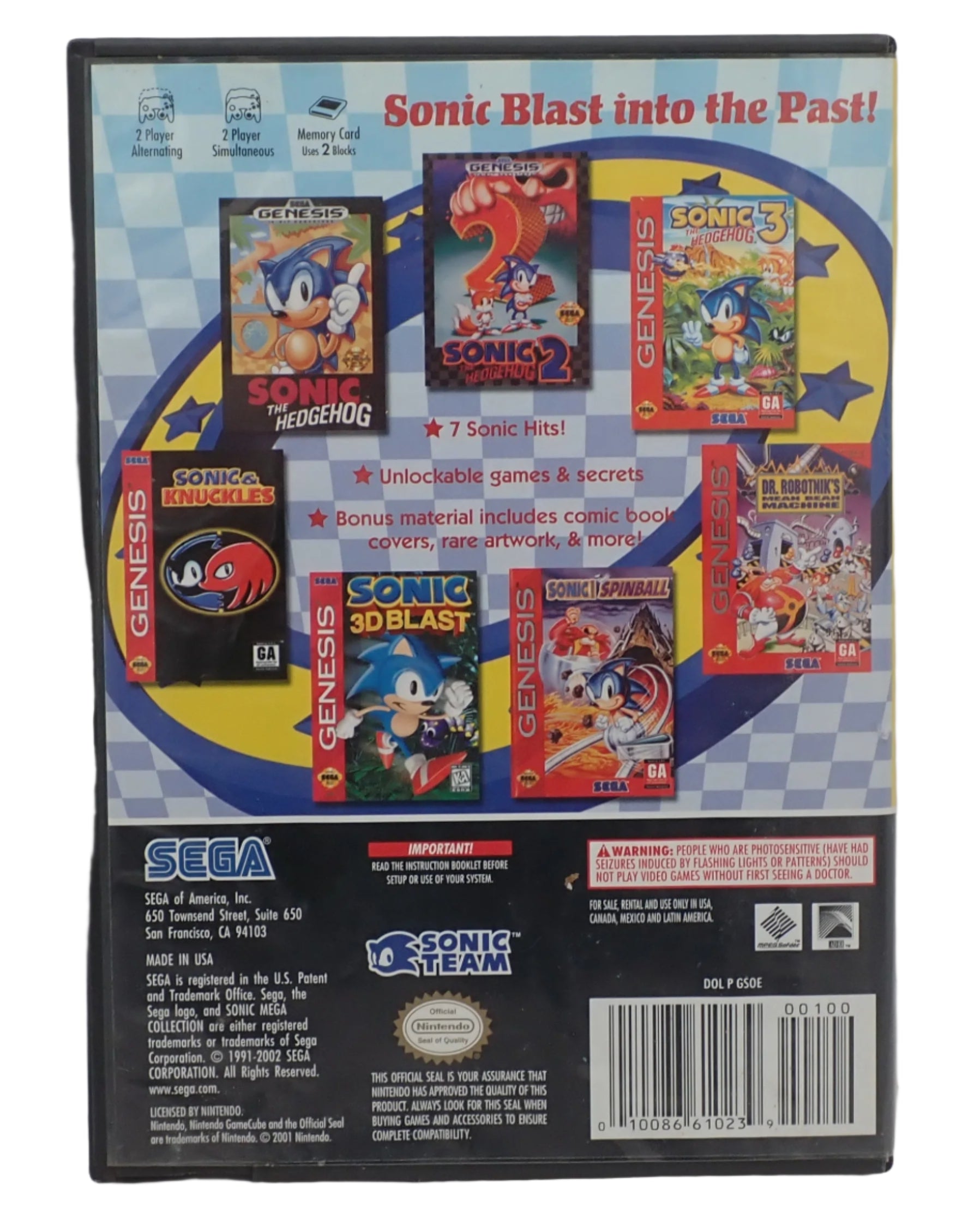 Sonic Mega Collection - Nintendo Gamecube