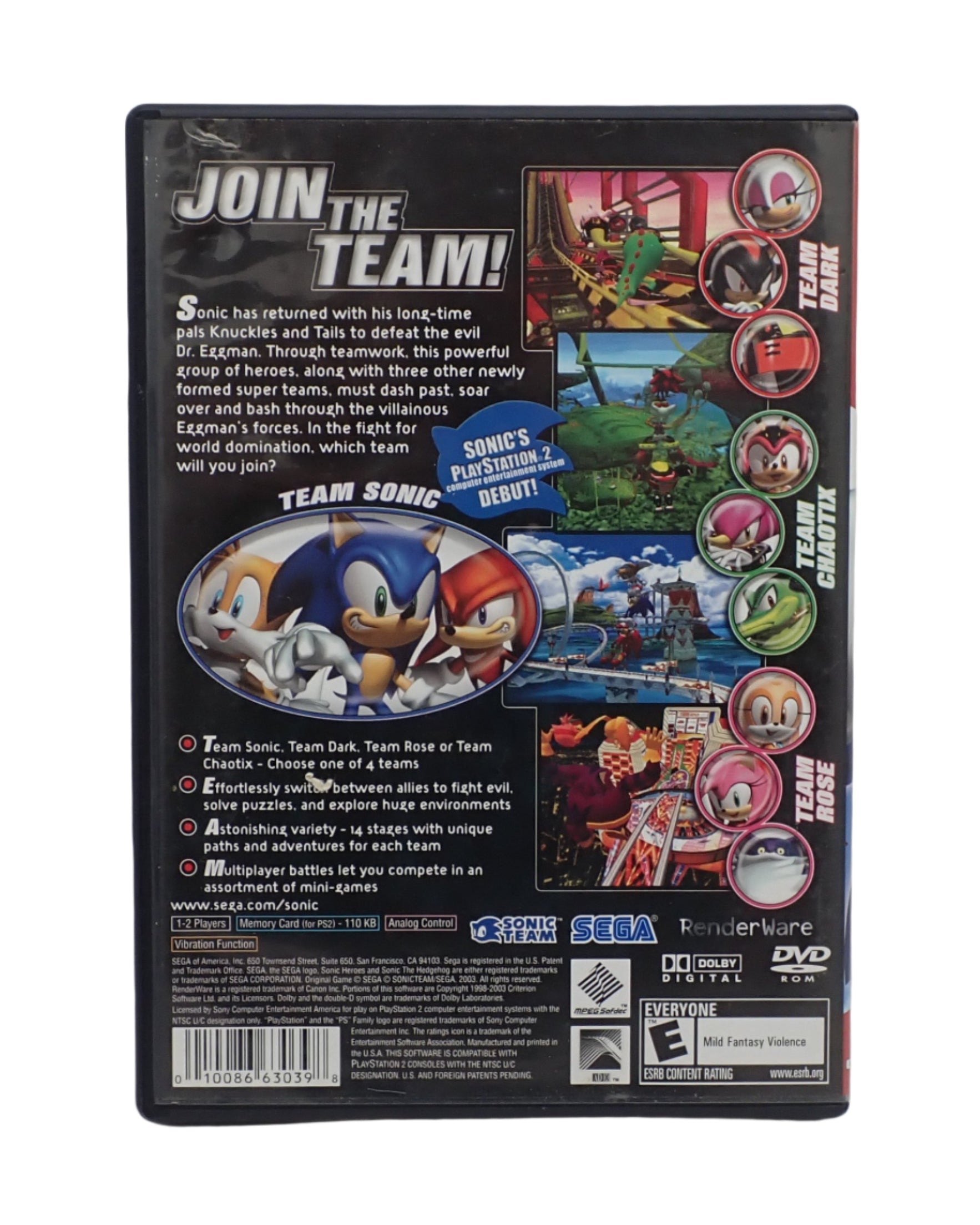 Sonic Heroes - Playstation 2