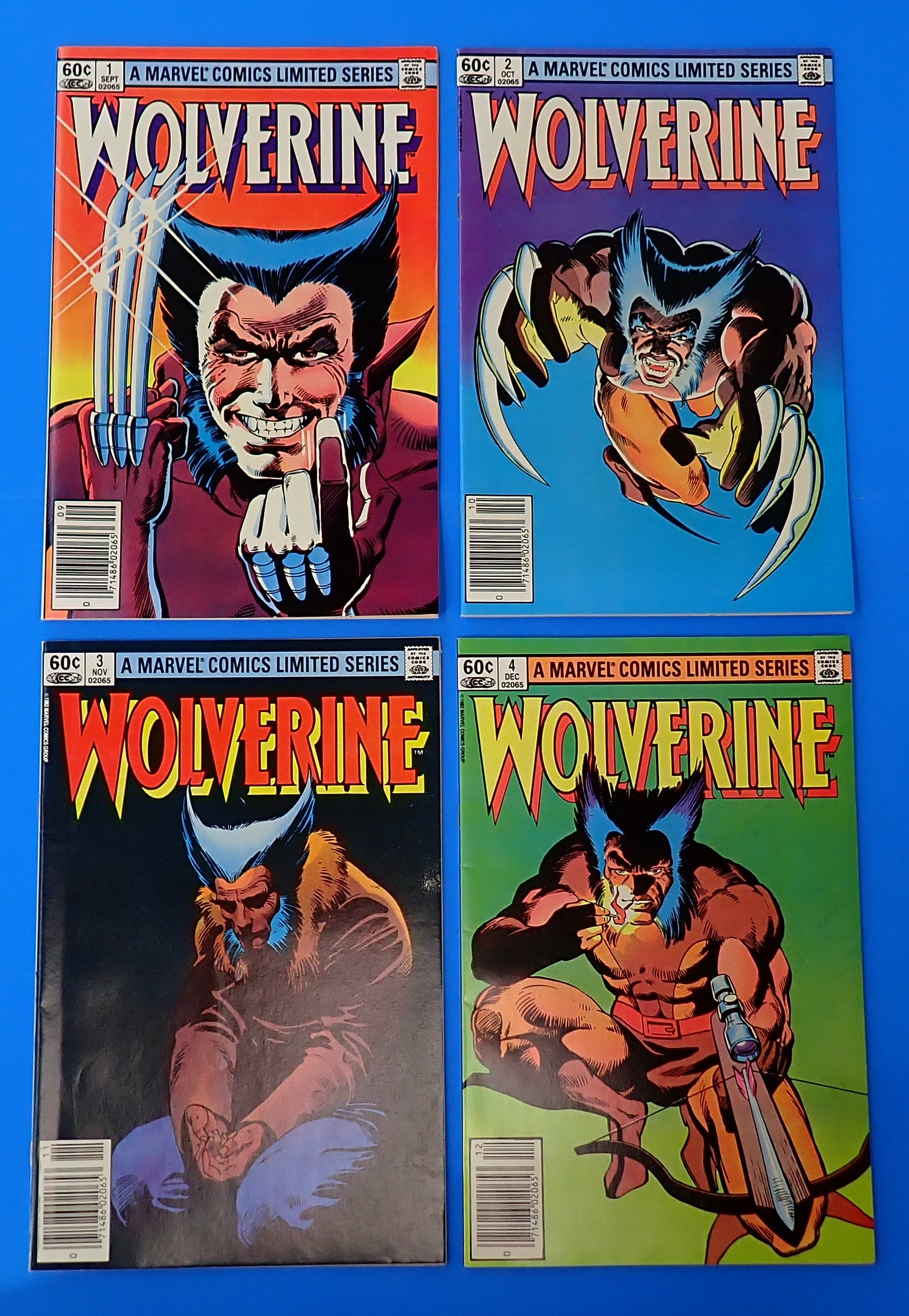 Wolverine #1-4 Set (1982) - VF-NM- (8.0-9.2) - 1st Solo Wolverine Series