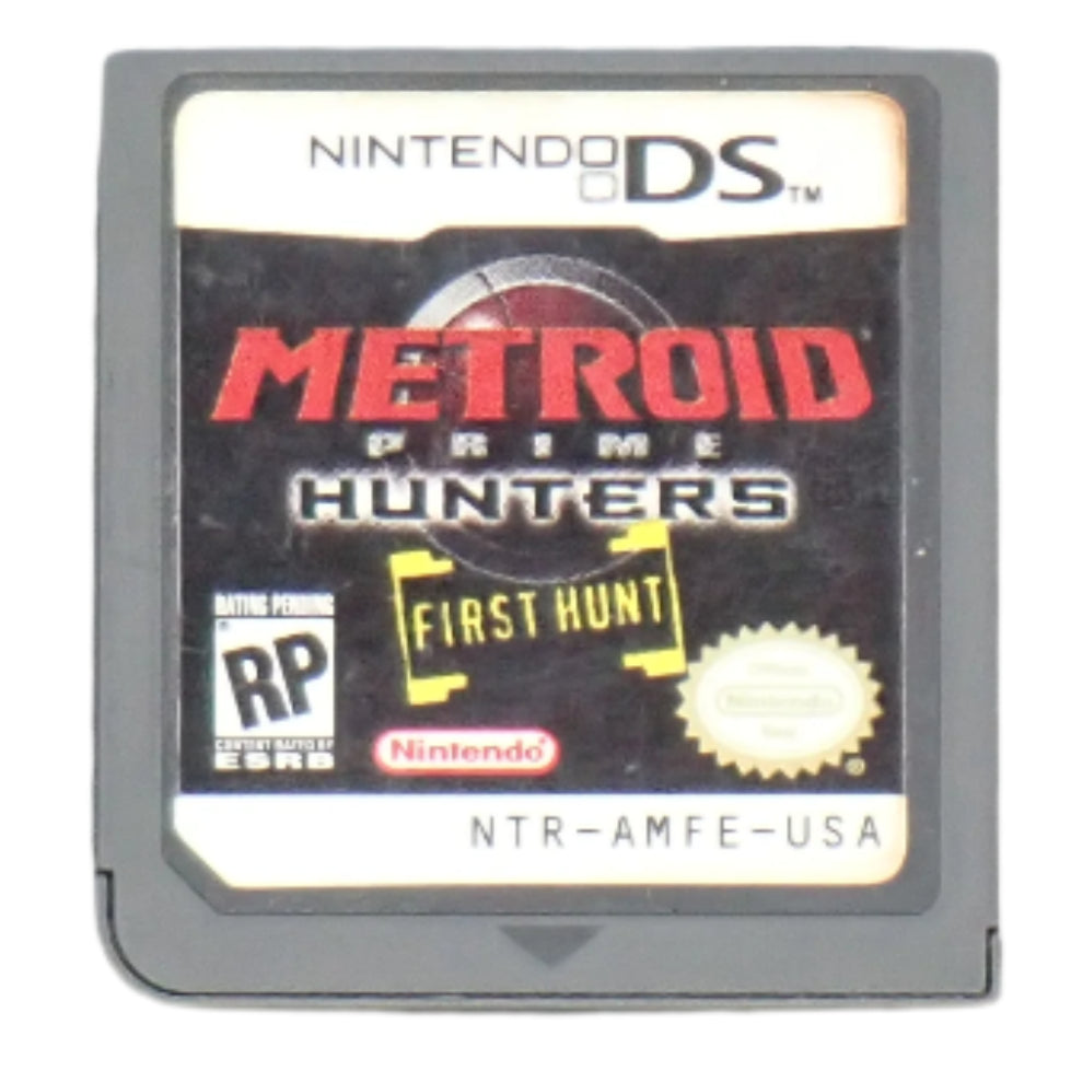 Nintendo DS game card for 'Metroid Prime Hunters First Hunt'