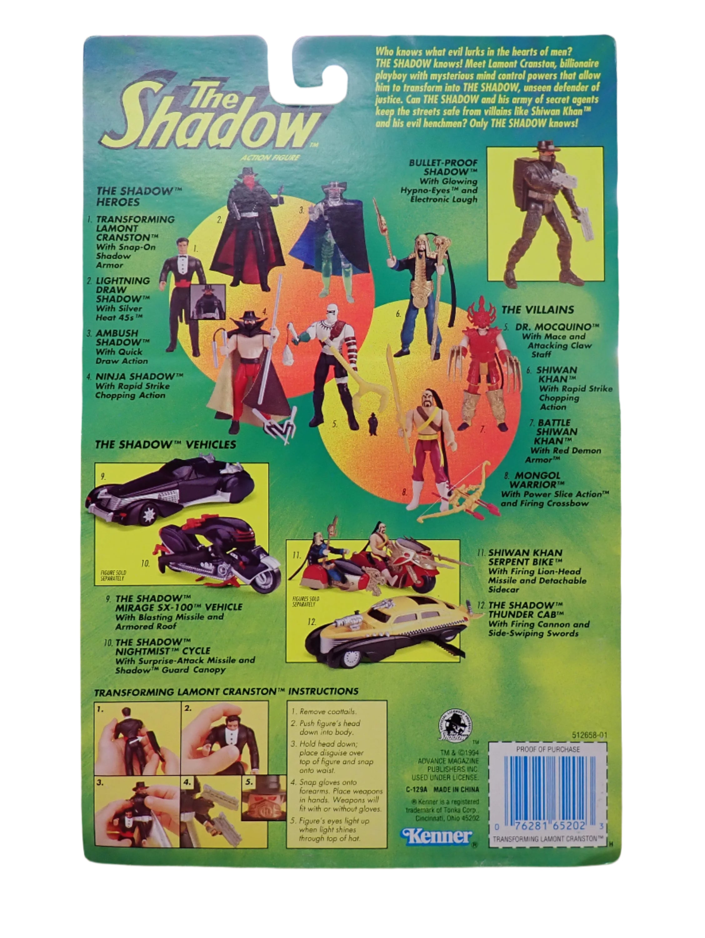 Transforming Lamont Cranston - The Shadow 1994