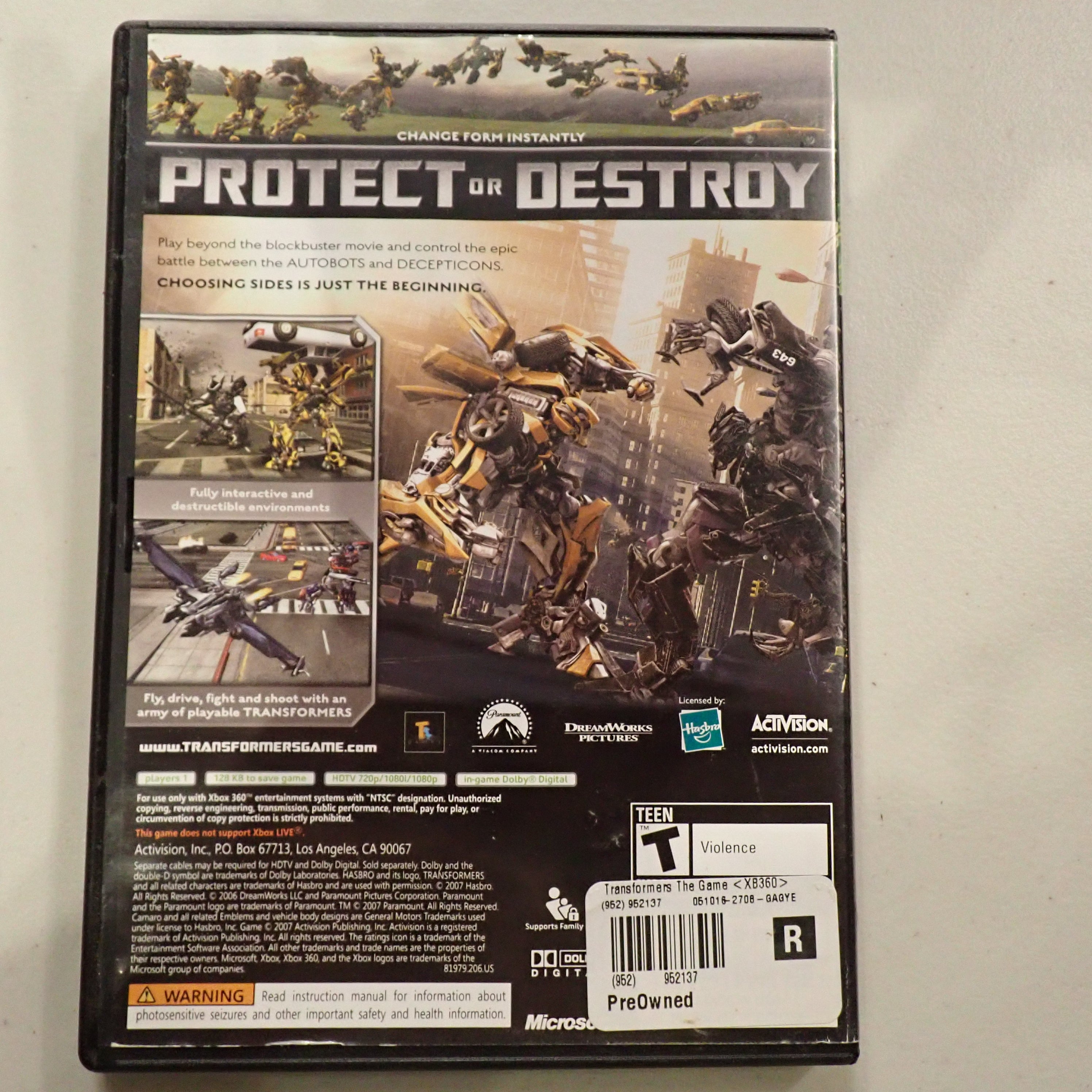 Transformers the Game - Xbox 360
