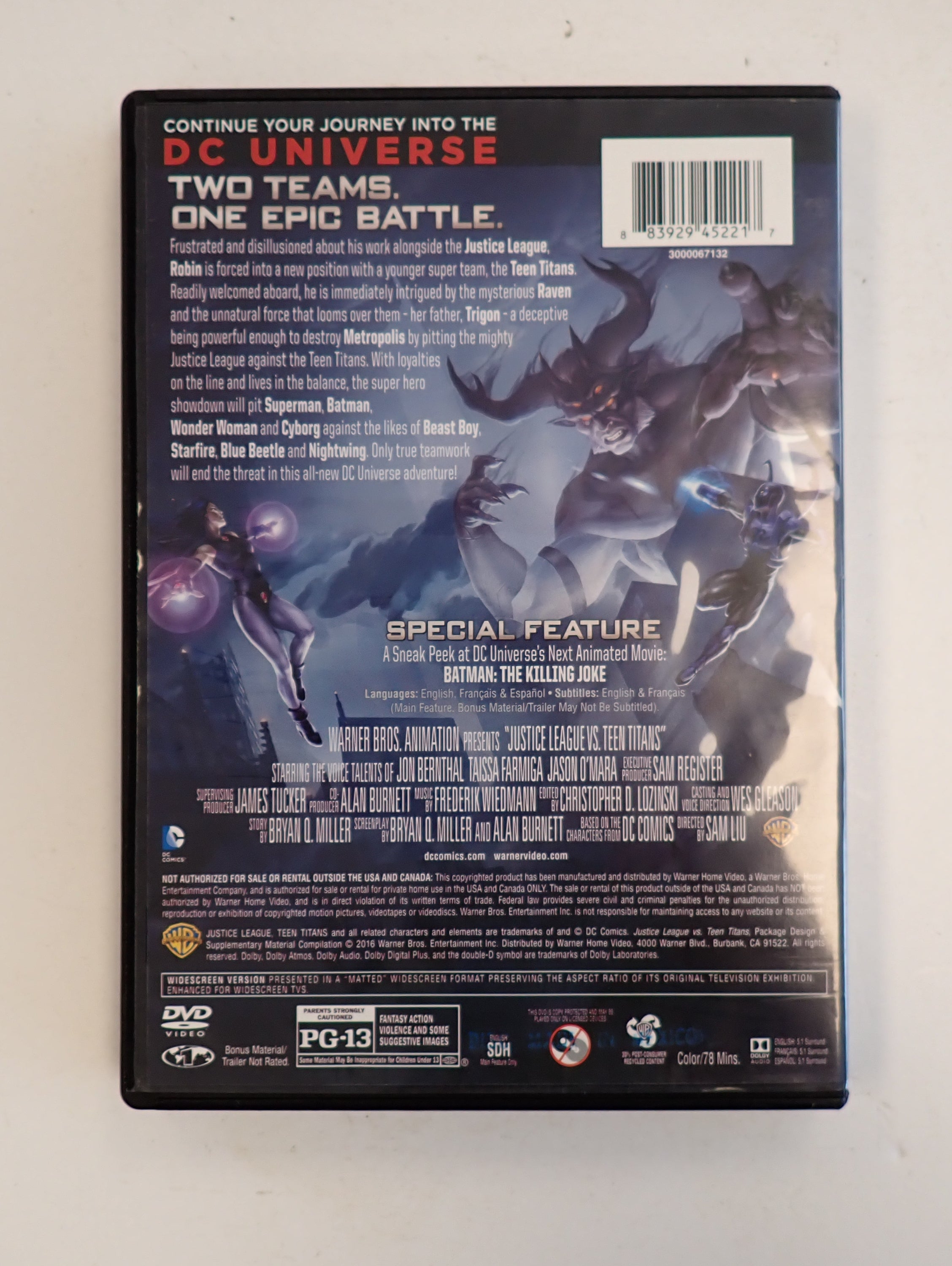 Justice League vs Teen Titans - DVD