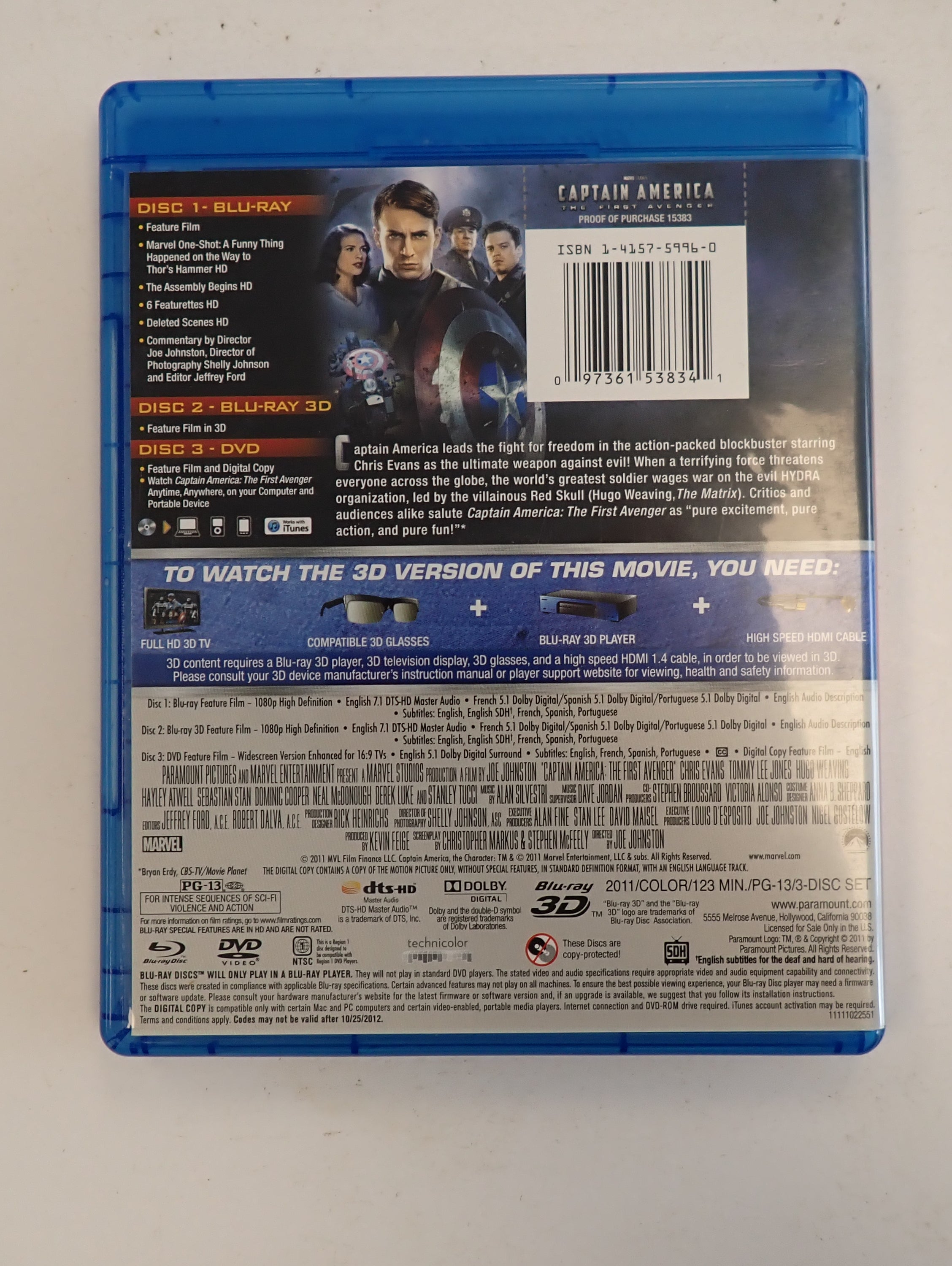 Captain America: The First Avenger 3D - Blu-ray