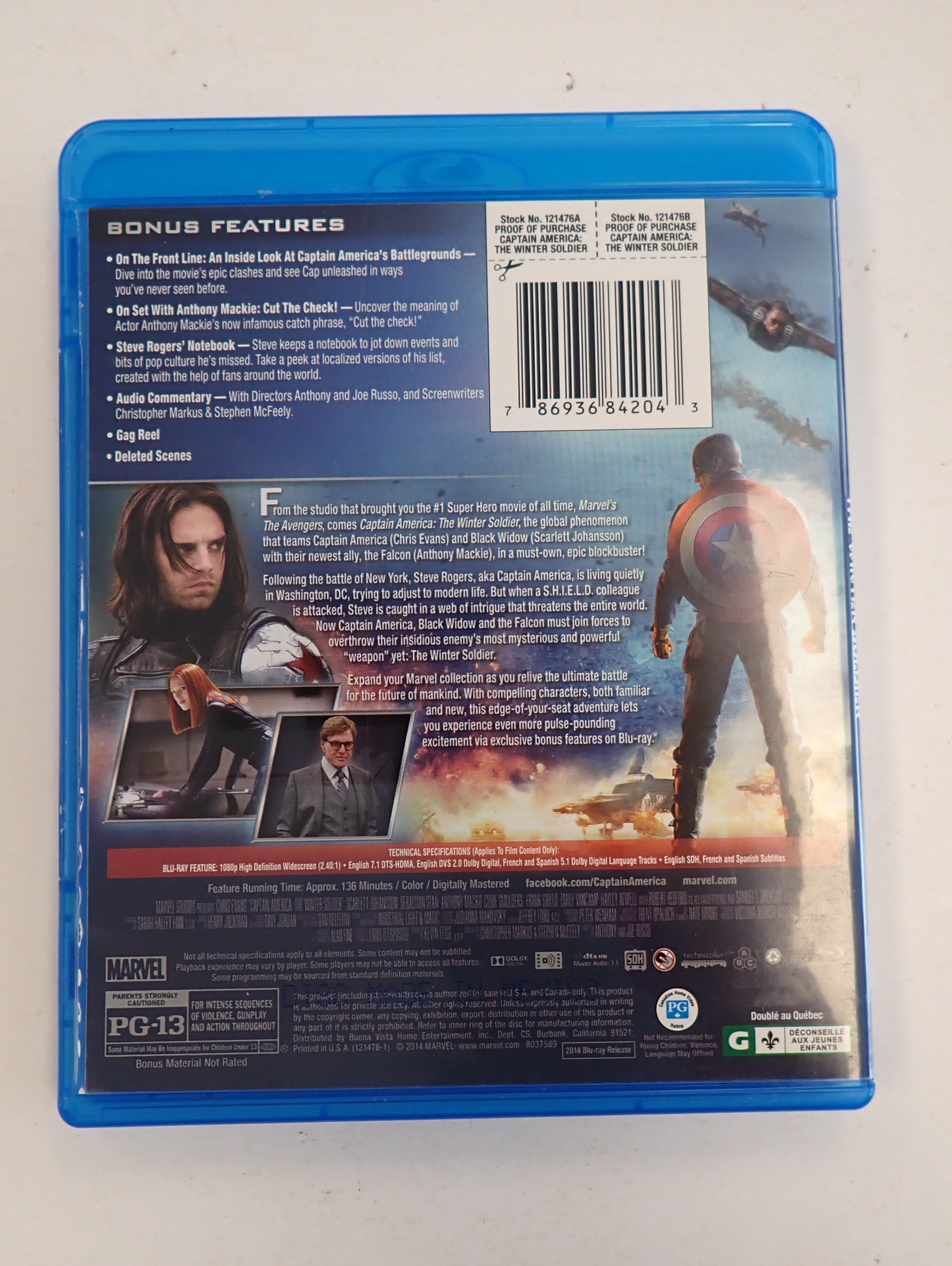 Captain America: The Winter Soldier - Blu-ray