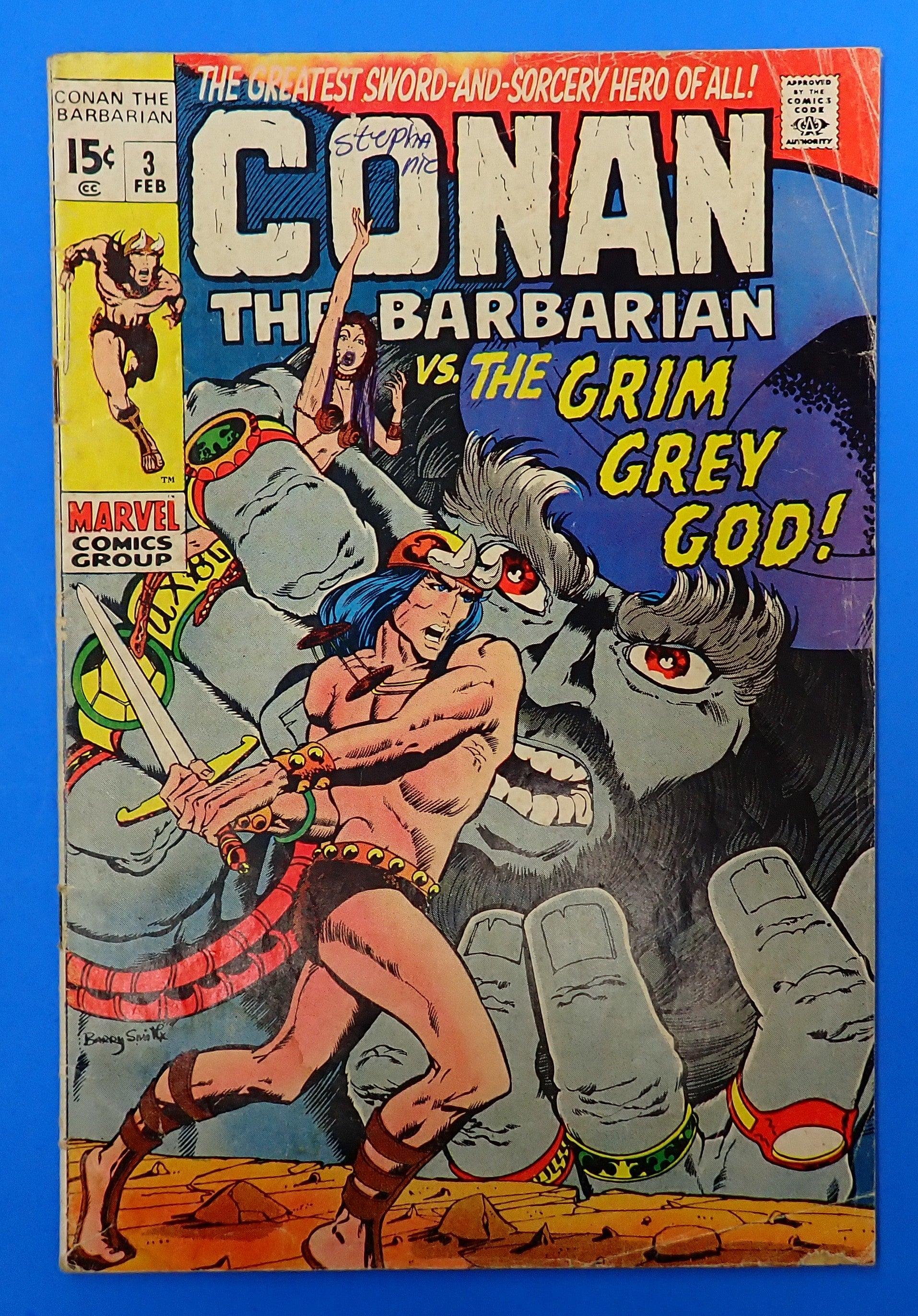 Conan the Barbarian #3 (1971) - GD+ (2.5) - 1st App. Borri the Grey God