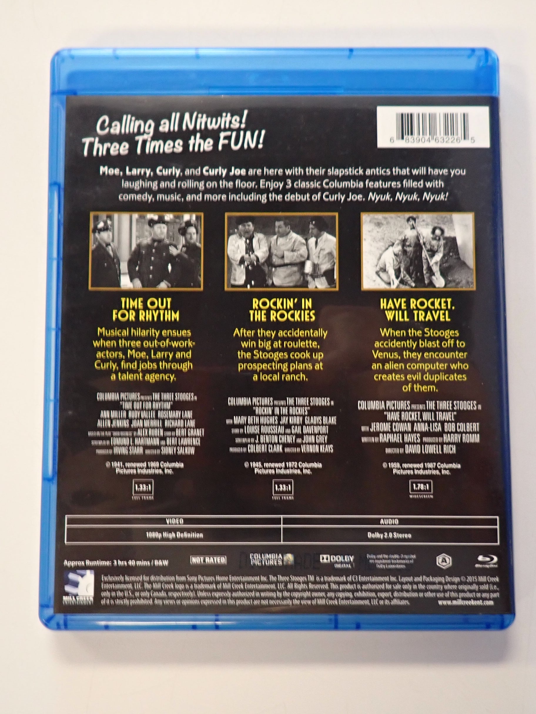 The Three Stooges Triple Feature - Blu-Ray [Pre-Owned]